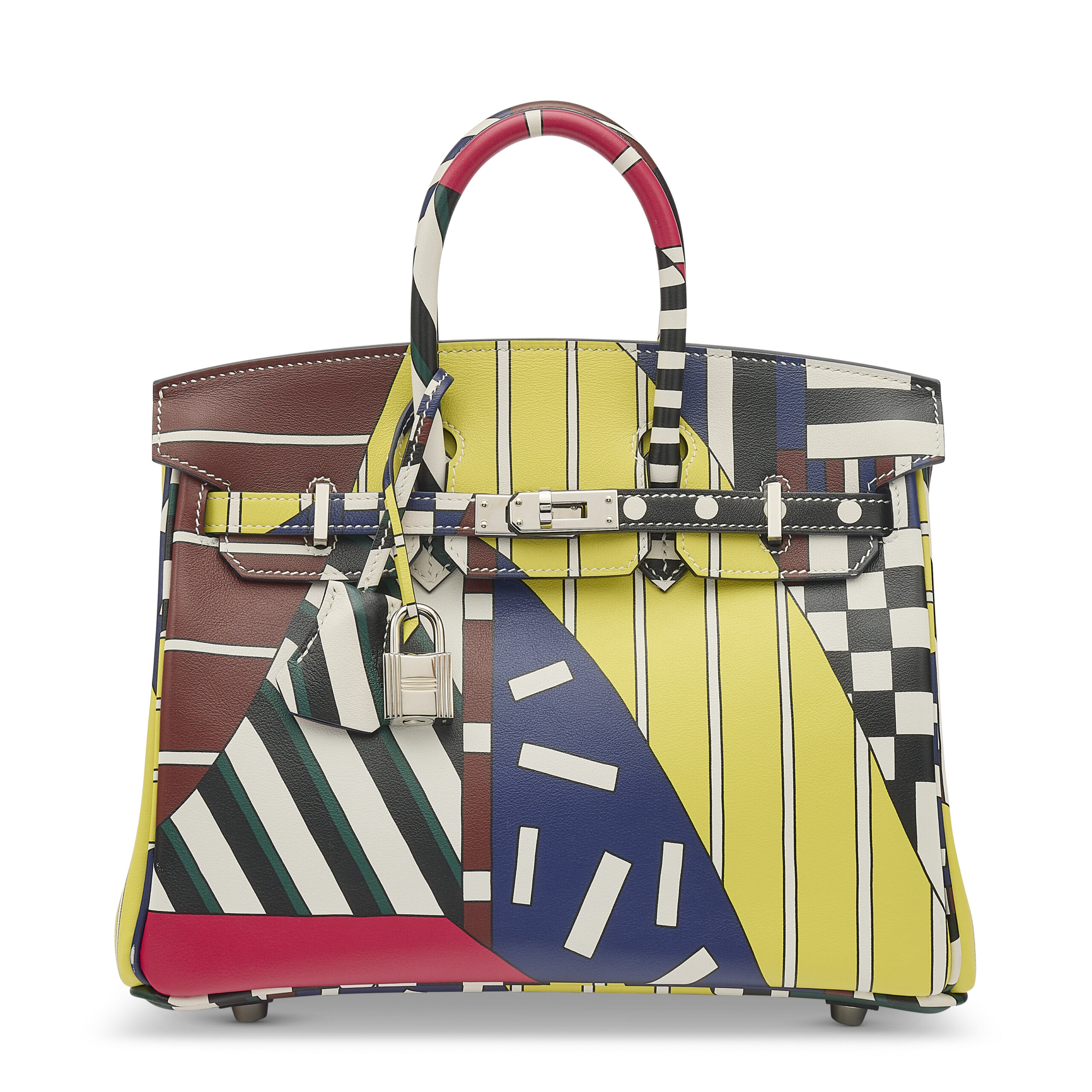 A LIMITED EDITION MULTICOLOUR SWIFT LEATHER ONE TWO THREE & AWAY WE GO BIRKIN 25 WITH PALLADIUM HARDWARE BY NIGEL PEAKE 3 A LIMITED EDITION MULTICOLOUR SWIFT LEATHER ONE TWO THREE & AWAY WE GO BIRKIN 25 WITH PALLADIUM HARDWARE BY NIGEL PEAKE - Image 3