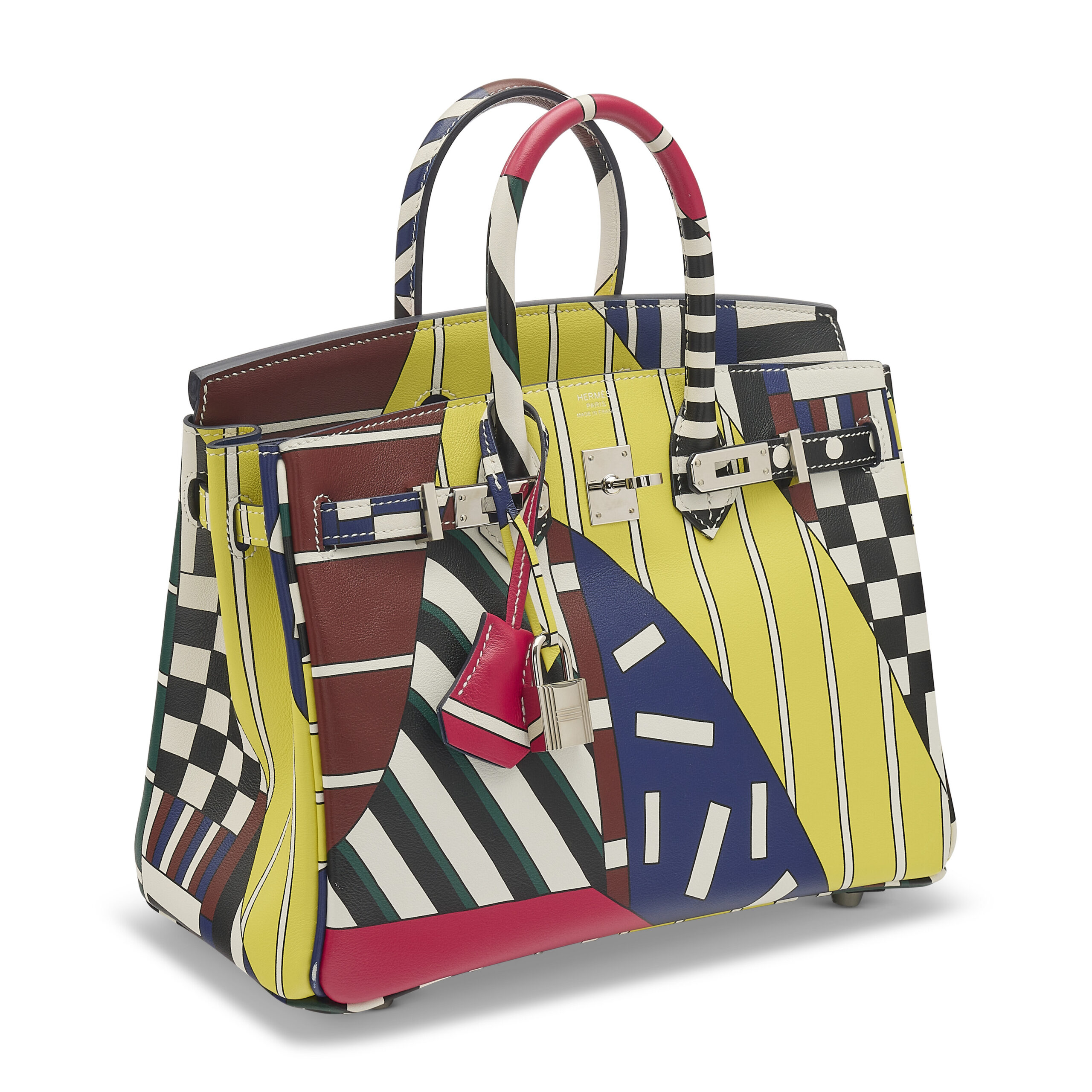 A LIMITED EDITION MULTICOLOUR SWIFT LEATHER ONE TWO THREE & AWAY WE GO BIRKIN 25 WITH PALLADIUM HARDWARE BY NIGEL PEAKE 4 A LIMITED EDITION MULTICOLOUR SWIFT LEATHER ONE TWO THREE & AWAY WE GO BIRKIN 25 WITH PALLADIUM HARDWARE BY NIGEL PEAKE - Image 4