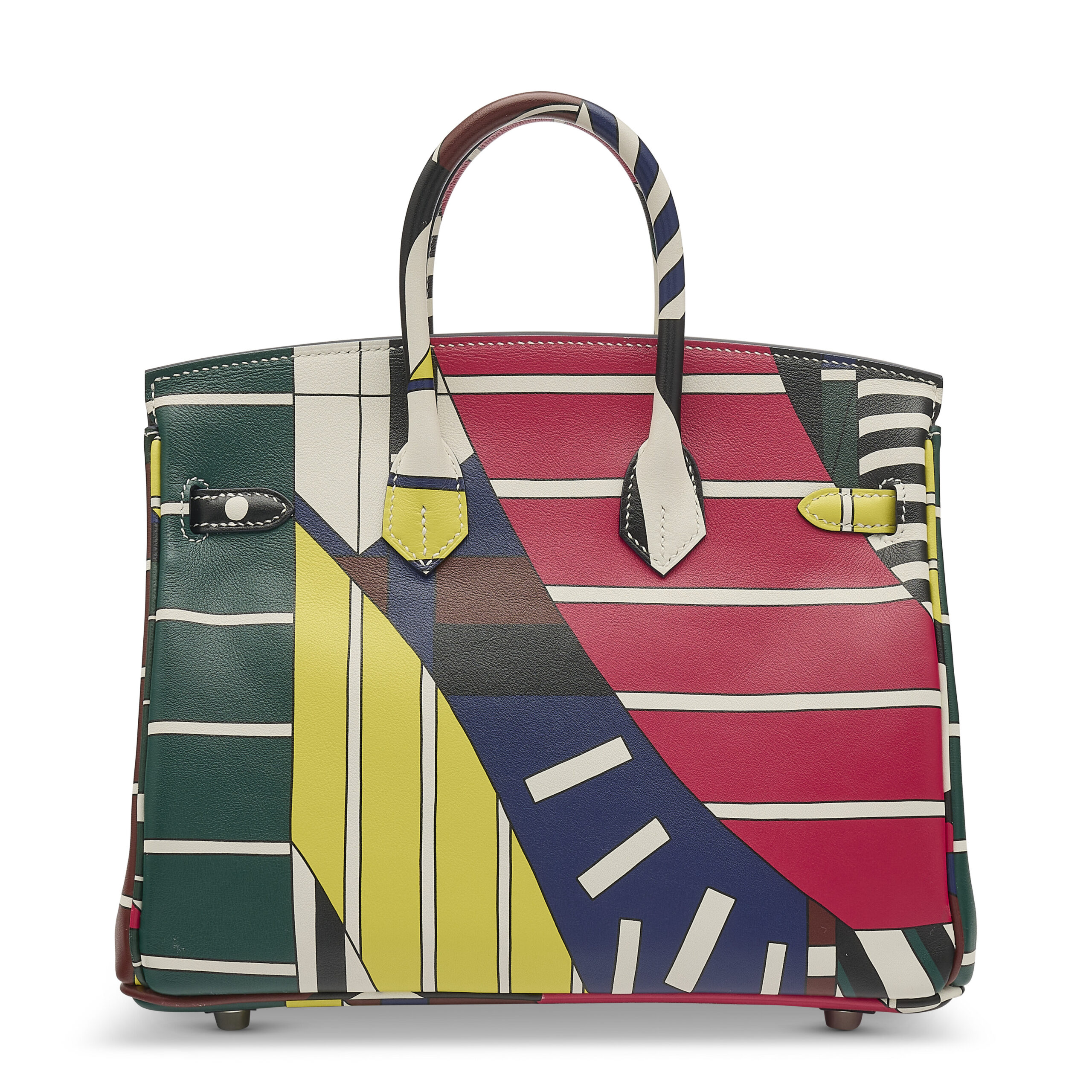 A LIMITED EDITION MULTICOLOUR SWIFT LEATHER ONE TWO THREE & AWAY WE GO BIRKIN 25 WITH PALLADIUM HARDWARE BY NIGEL PEAKE 5 A LIMITED EDITION MULTICOLOUR SWIFT LEATHER ONE TWO THREE & AWAY WE GO BIRKIN 25 WITH PALLADIUM HARDWARE BY NIGEL PEAKE - Image 5