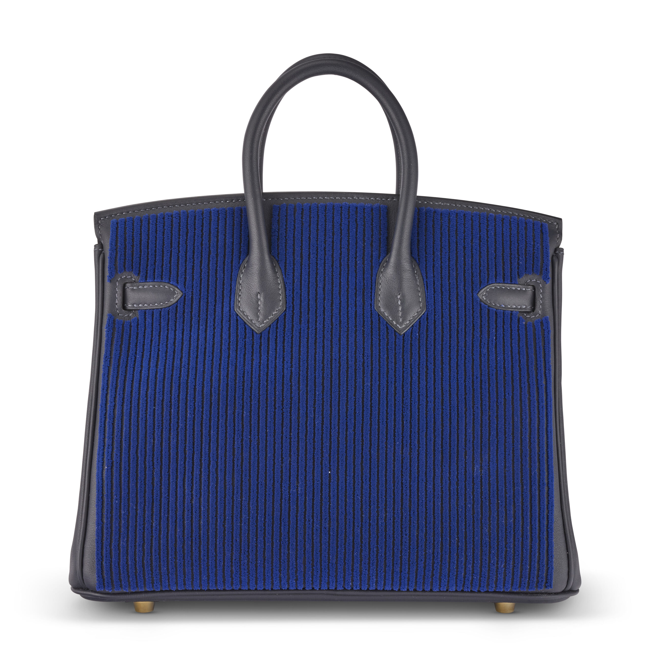 A LIMITED EDITION CABAN SWIFT LEATHER & BLEU SAPHIR TUFFETAGE CÔTE À CÔTE BIRKIN 25 WITH PERMABRASS HARDWARE 4 A LIMITED EDITION CABAN SWIFT LEATHER & BLEU SAPHIR TUFFETAGE CÔTE À CÔTE BIRKIN 25 WITH PERMABRASS HARDWARE - Image 4