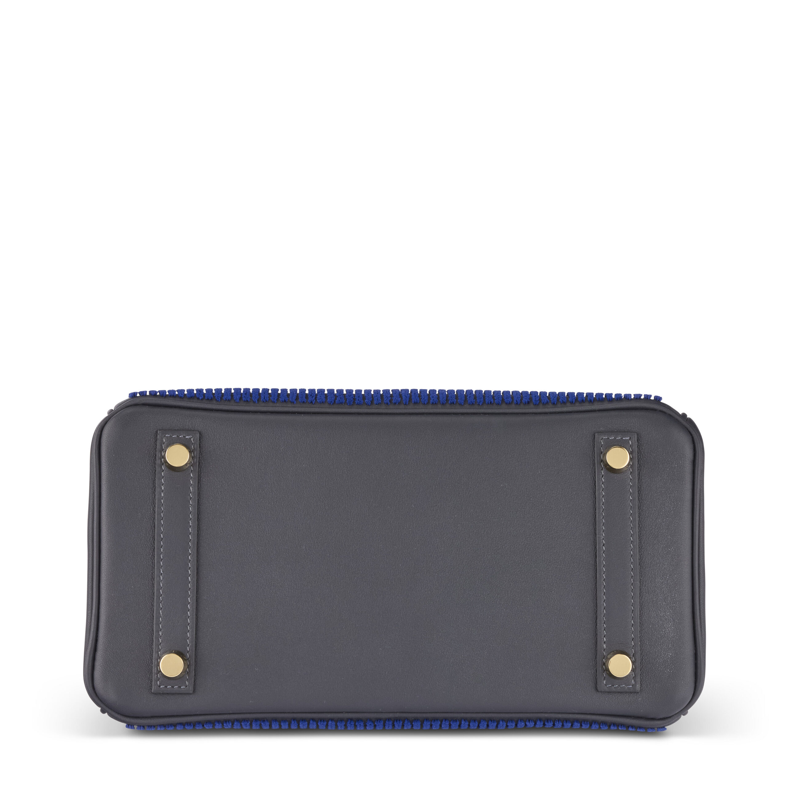 A LIMITED EDITION CABAN SWIFT LEATHER & BLEU SAPHIR TUFFETAGE CÔTE À CÔTE BIRKIN 25 WITH PERMABRASS HARDWARE 5 A LIMITED EDITION CABAN SWIFT LEATHER & BLEU SAPHIR TUFFETAGE CÔTE À CÔTE BIRKIN 25 WITH PERMABRASS HARDWARE - Image 5