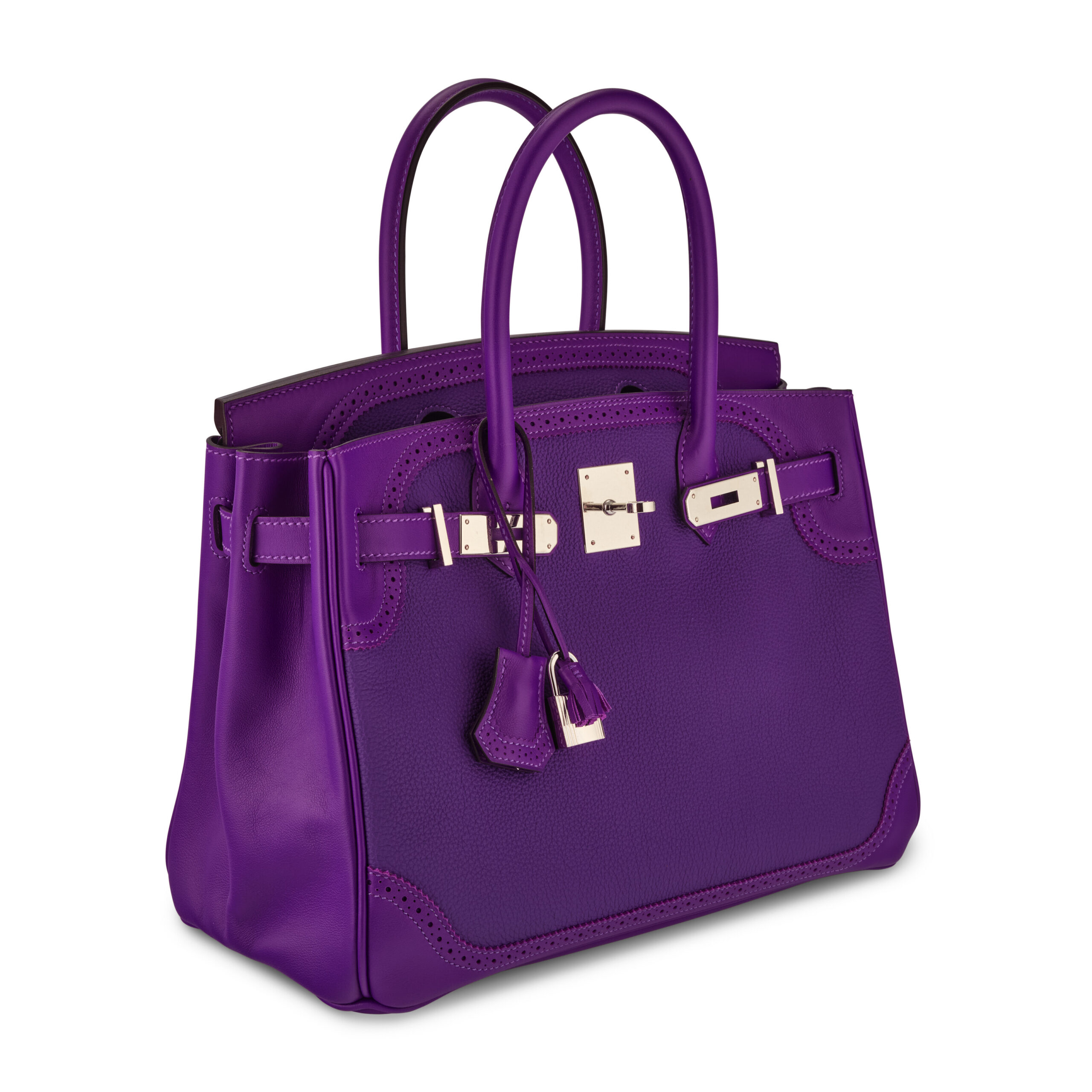 A LIMITED EDITION ANÉMONE SWIFT & TOGO LEATHERS GHILLIES BIRKIN 30 WITH PALLADIUM HARDWARE 3 A LIMITED EDITION ANÉMONE SWIFT & TOGO LEATHERS GHILLIES BIRKIN 30 WITH PALLADIUM HARDWARE - Image 3