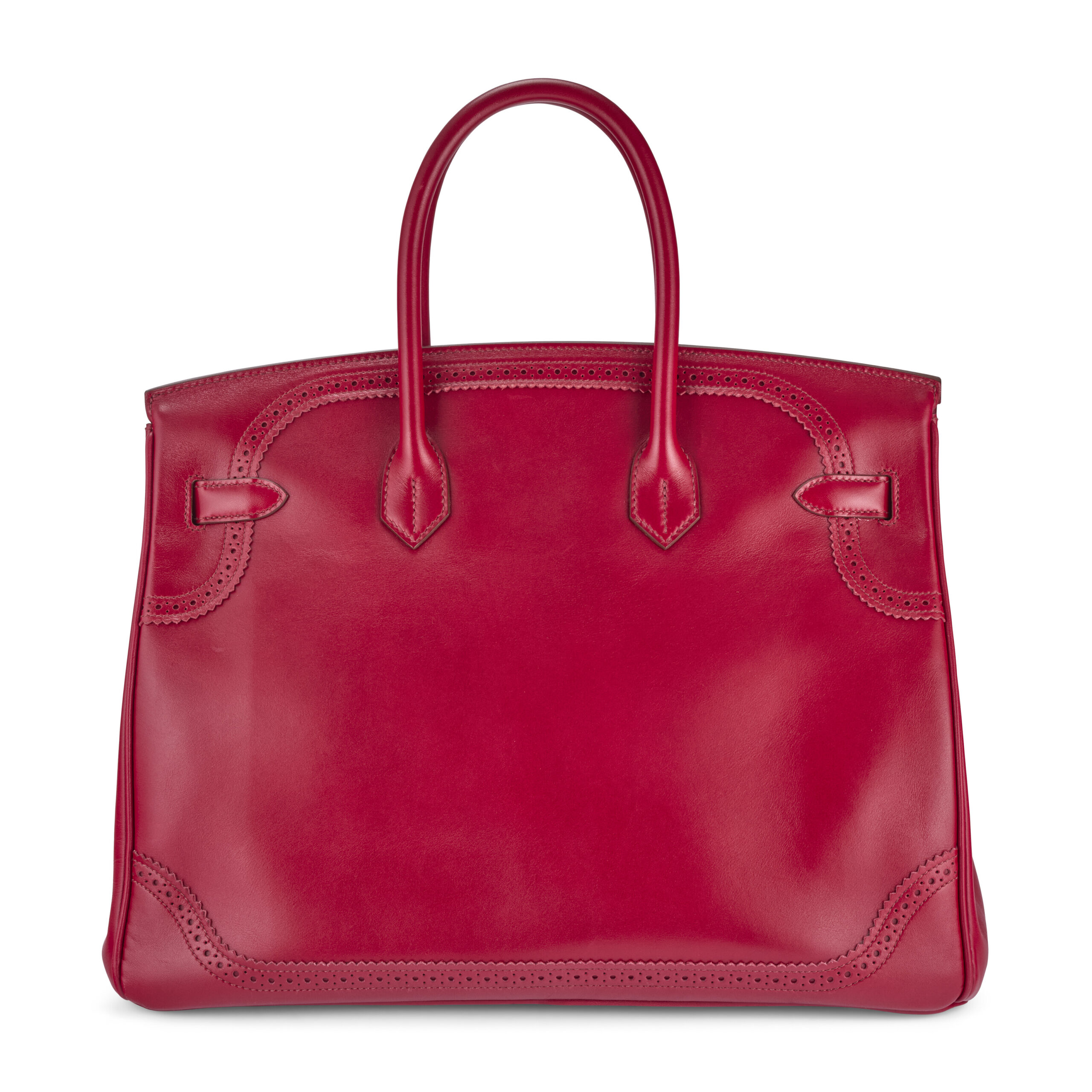 A LIMITED EDITION RUBIS TADELAKT LEATHER GHILLIES BIRKIN 35 WITH PERMABRASS HARDWARE 6 A LIMITED EDITION RUBIS TADELAKT LEATHER GHILLIES BIRKIN 35 WITH PERMABRASS HARDWARE - Image 6