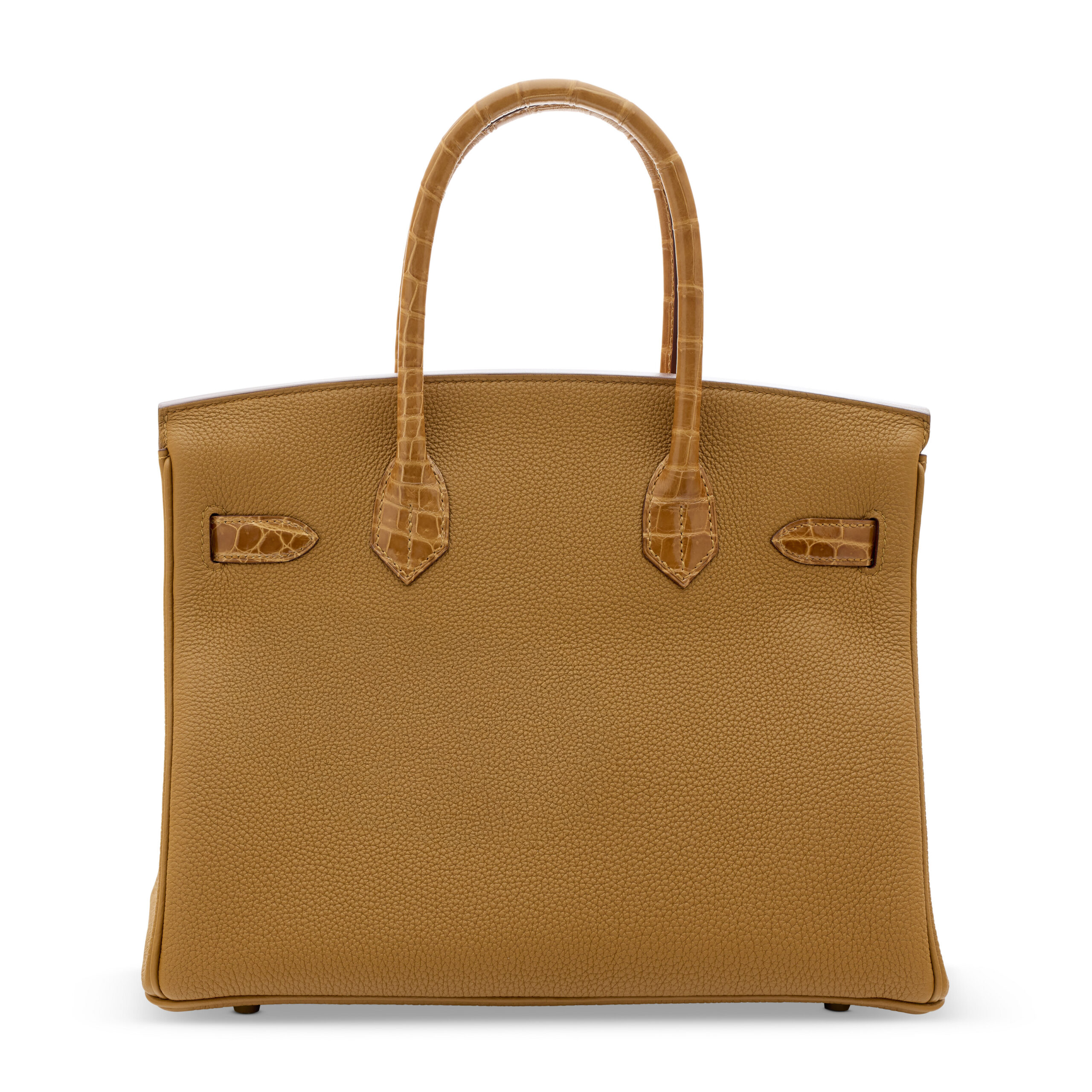 A LIMITED EDITION TABAC CAMEL SHINY NILOTICUS CROCODILE & TOGO LEATHER TOUCH BIRKIN 30 WITH GOLD HARDWARE - Image 5