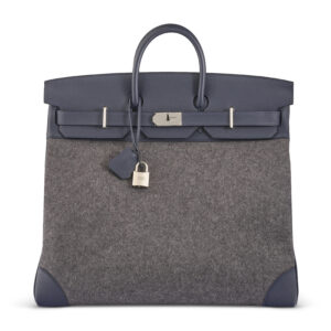 A LIMITED EDITION BLEU NUIT TOGO LEATHER & GRIS MOYEN FEUTRE HAC BIRKIN 40 WITH PALLADIUM HARDWARE