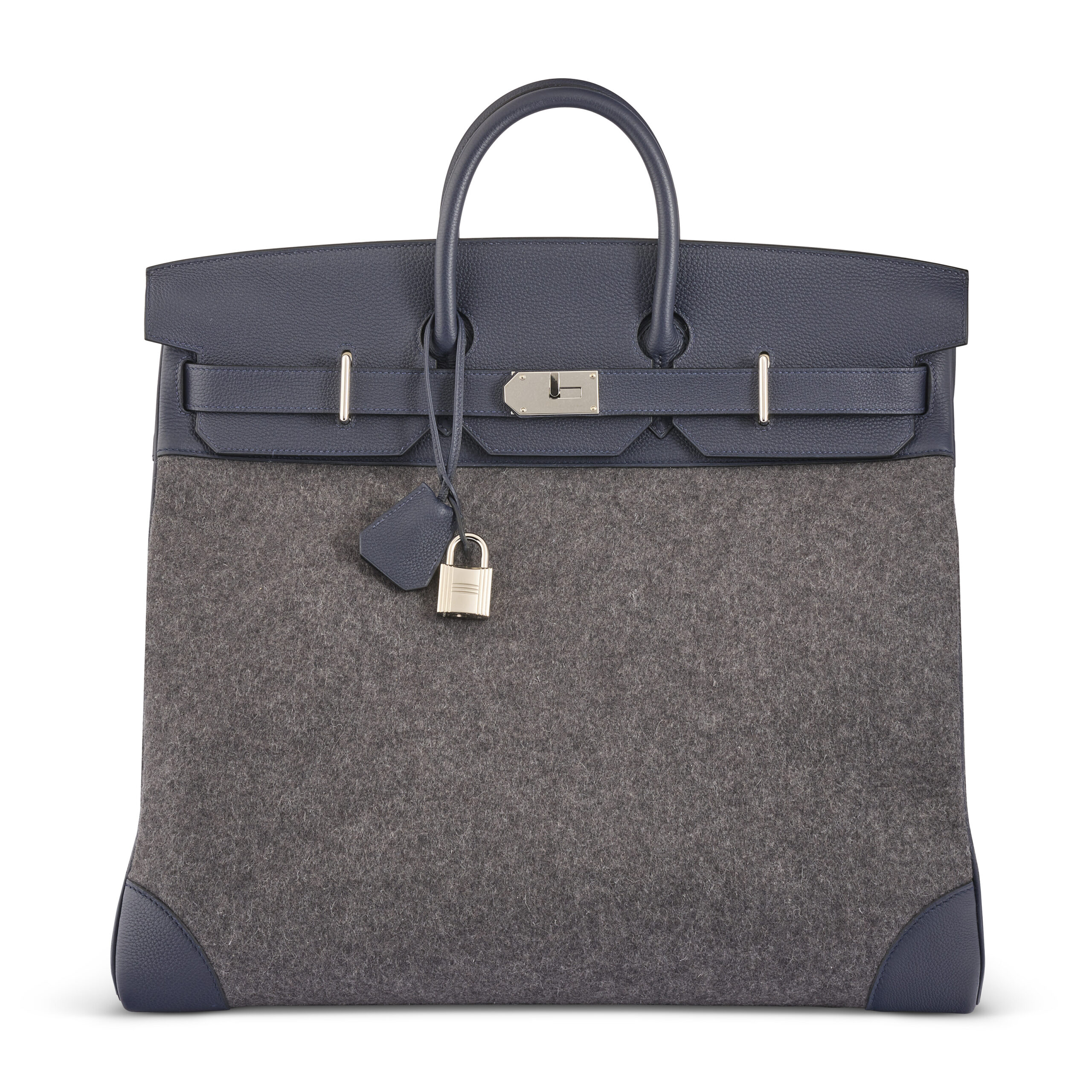 A LIMITED EDITION BLEU NUIT TOGO LEATHER & GRIS MOYEN FEUTRE HAC BIRKIN 40 WITH PALLADIUM HARDWARE