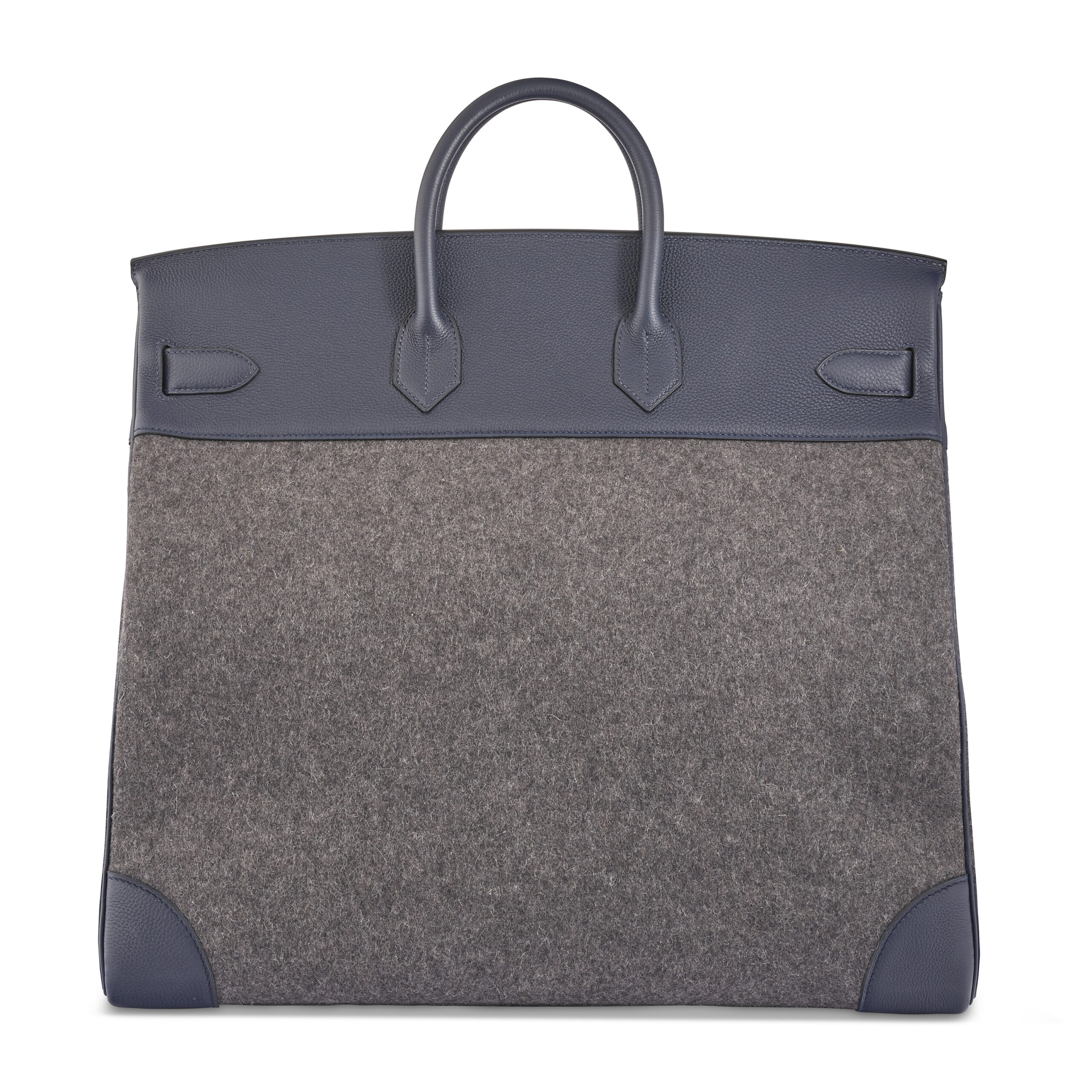 A LIMITED EDITION BLEU NUIT TOGO LEATHER & GRIS MOYEN FEUTRE HAC BIRKIN 40 WITH PALLADIUM HARDWARE - Image 5