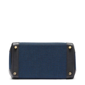 A LIMITED EDITION BLEU ÉGÉE TOILE QUADRILLE & BLACK SWIFT LEATHER BIRKIN 25 WITH GOLD HARDWARE 4 A LIMITED EDITION BLEU ÉGÉE TOILE QUADRILLE & BLACK SWIFT LEATHER BIRKIN 25 WITH GOLD HARDWARE - Image 4
