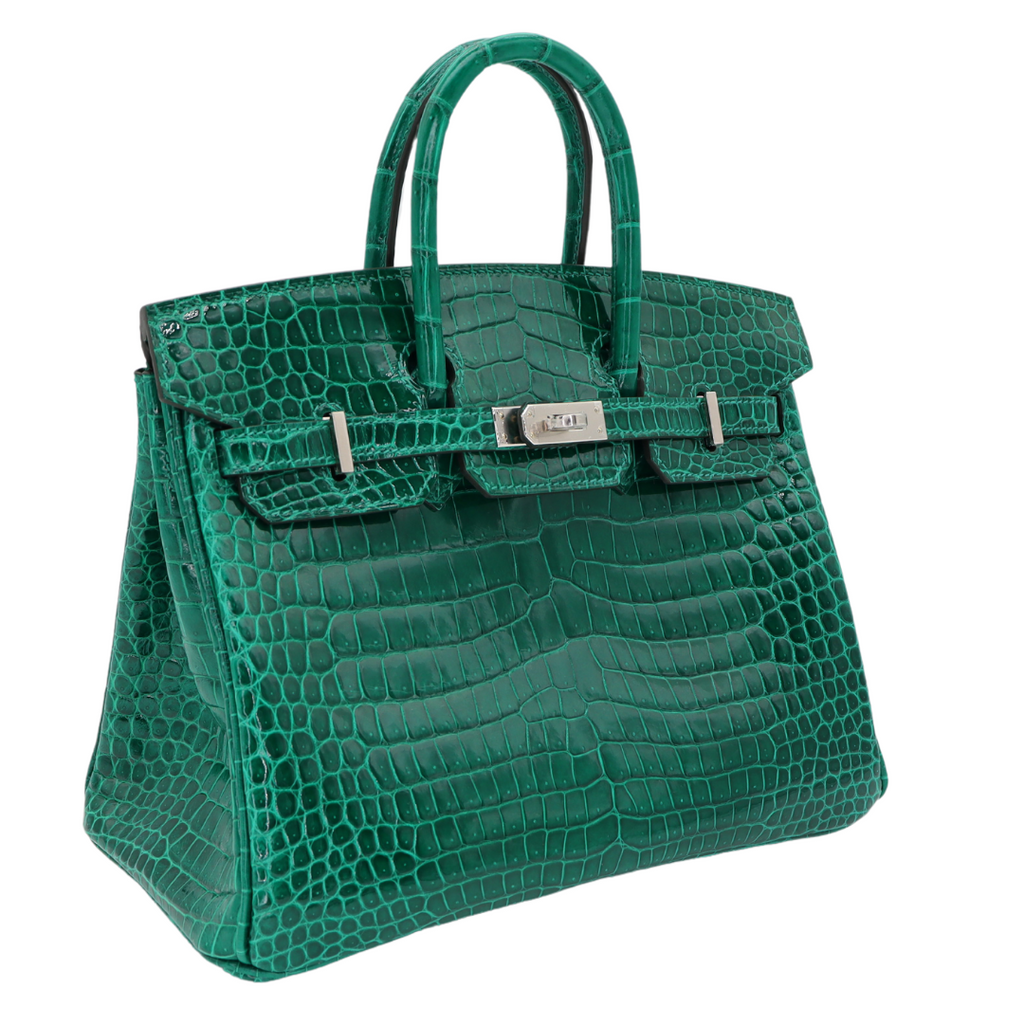 Hermès 25cm Birkin Vert Emeraude Shiny Porosus Crocodile Palladium Hardware 2 Hermès 25cm Birkin Vert Emeraude Shiny Porosus Crocodile Palladium Hardware - Image 2