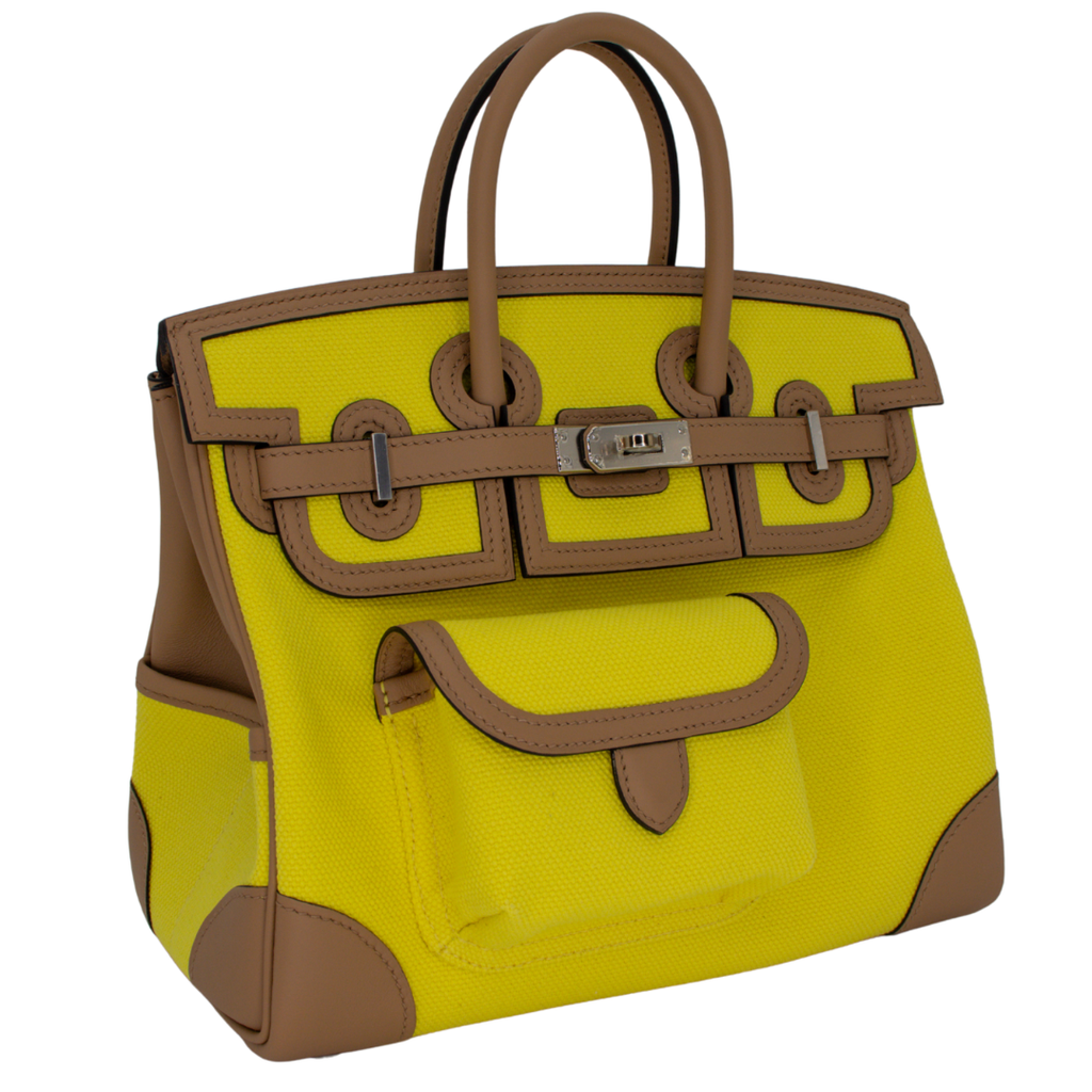 Hermès 25cm Birkin Cargo Jaune Citron/Chai Toile/Swift Leather Palladium Hardware 2 Hermès 25cm Birkin Cargo Jaune Citron/Chai Toile/Swift Leather Palladium Hardware - Image 2