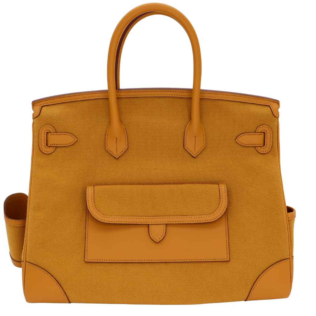 Hermès 35cm Birkin Cargo Sesame Canvas/Swift Leather Palladium Hardware 4 Hermès 35cm Birkin Cargo Sesame Canvas/Swift Leather Palladium Hardware - Image 4