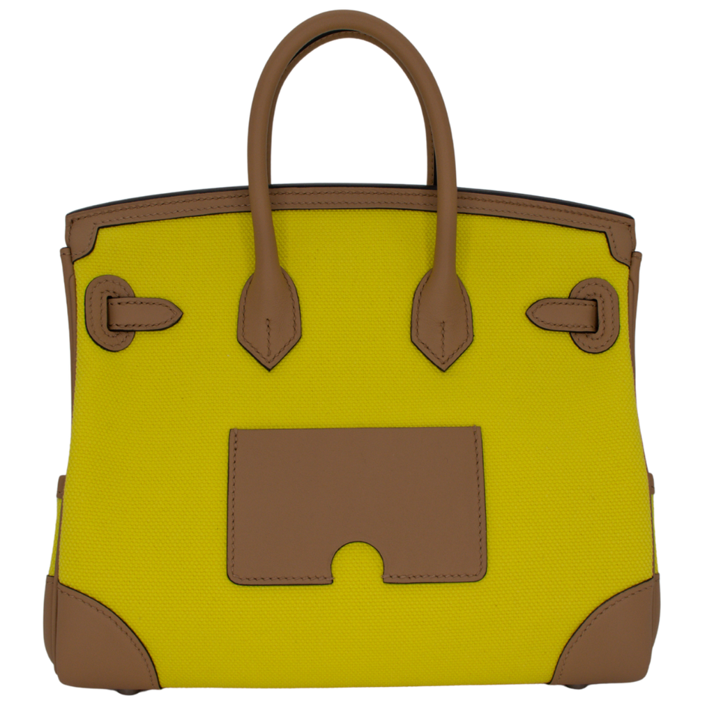 Hermès 25cm Birkin Cargo Jaune Citron/Chai Toile/Swift Leather Palladium Hardware 3 Hermès 25cm Birkin Cargo Jaune Citron/Chai Toile/Swift Leather Palladium Hardware - Image 3