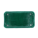 Hermès 25cm Birkin Vert Emeraude Shiny Porosus Crocodile Palladium Hardware 4 Hermès 25cm Birkin Vert Emeraude Shiny Porosus Crocodile Palladium Hardware - Image 4