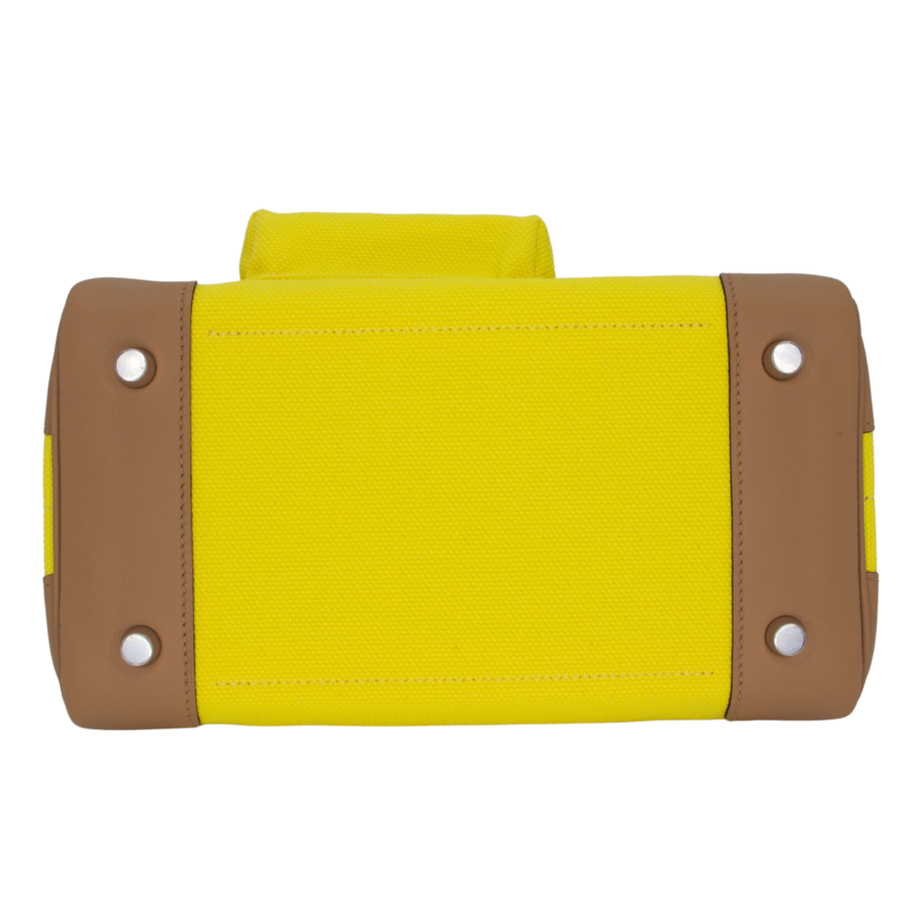 Hermès 25cm Birkin Cargo Jaune Citron/Chai Toile/Swift Leather Palladium Hardware 4 Hermès 25cm Birkin Cargo Jaune Citron/Chai Toile/Swift Leather Palladium Hardware - Image 4