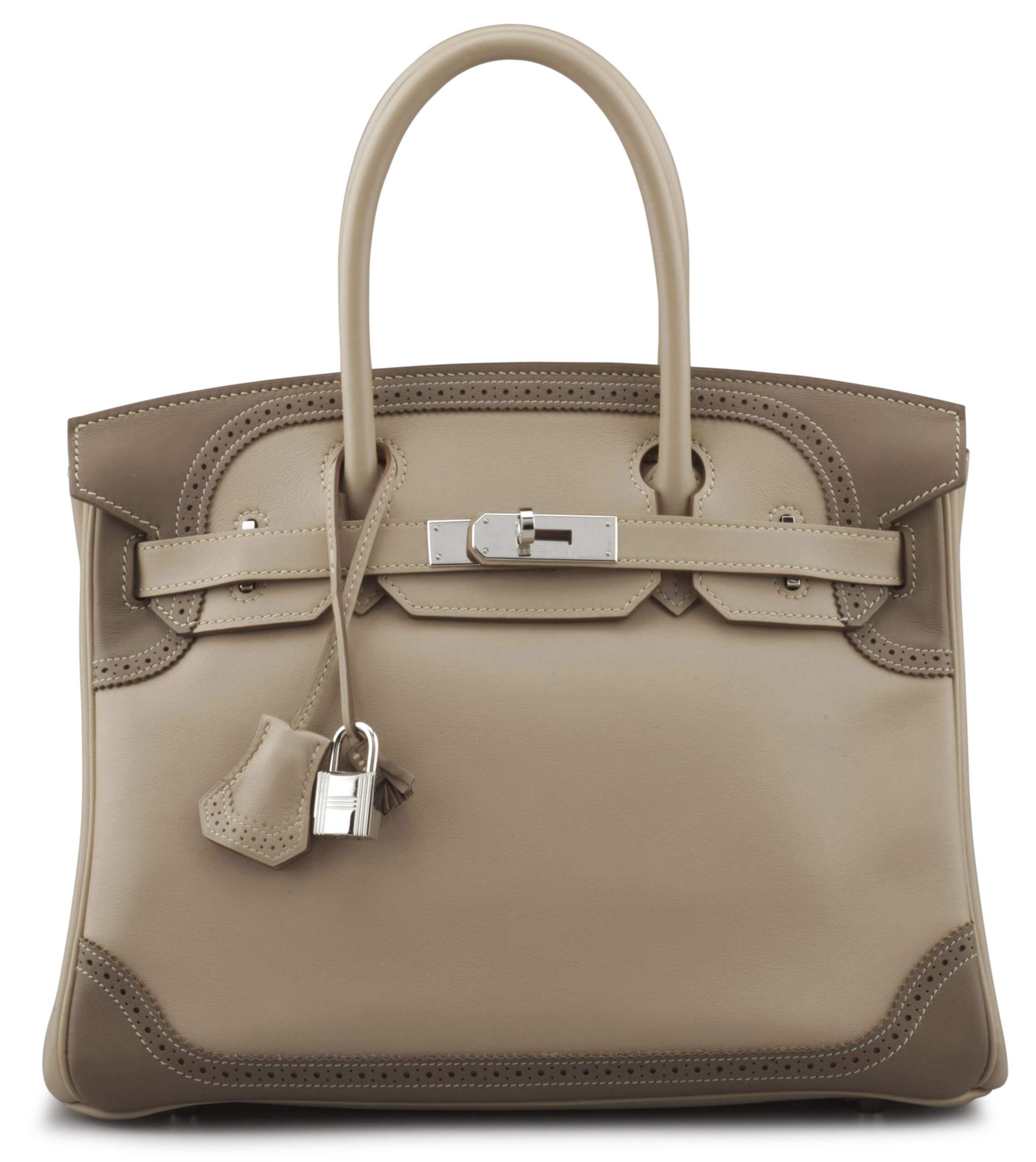 A LIMITED EDITION 30CM ARGILE & ETOUPE SWIFT LEATHER GHILLIES BIRKIN BAG 3 A LIMITED EDITION 30CM ARGILE & ETOUPE SWIFT LEATHER GHILLIES BIRKIN BAG - Image 3