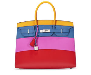 A LIMITED EDITION ABRICOT, BLEU AGATE, MAGNOLIA & ROUGE CASAQUE EPSOM LEATHER SUNSET RAINBOW SELLIER BIRKIN 35 WITH PALLADIUM HARDWARE