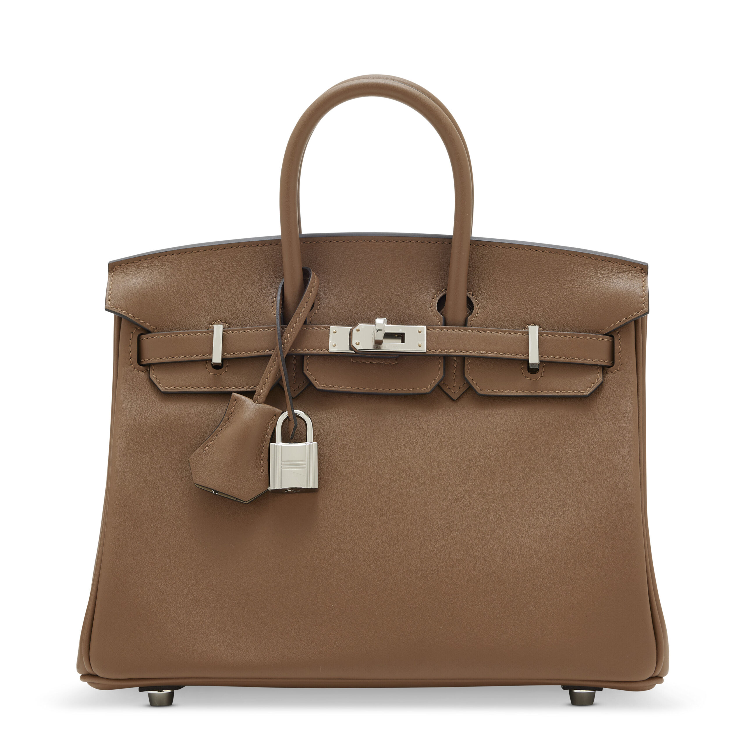 A LIMITED EDITION ALEZAN & BEIGE MARFA SWIFT LEATHER BIRKIN 25 WITH PALLADIUM HARDWARE 6 A LIMITED EDITION ALEZAN & BEIGE MARFA SWIFT LEATHER BIRKIN 25 WITH PALLADIUM HARDWARE - Image 6