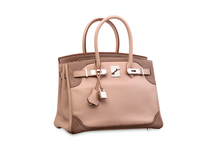 A LIMITED EDITION ARGILE & ÉTOUPE SWIFT LEATHER GHILLIES BIRKIN 30 WITH PALLADIUM HARDWARE 4 A LIMITED EDITION ARGILE & ÉTOUPE SWIFT LEATHER GHILLIES BIRKIN 30 WITH PALLADIUM HARDWARE - Image 4