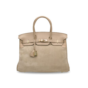 A LIMITED EDITION ARGILE VEAU DOBLIS & SWIFT LEATHER GRIZZLY BIRKIN 35 WITH PERMABRASS HARDWARE