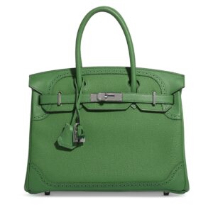 A LIMITED EDITION BAMBOO TOGO LEATHER GHILLIES BIRKIN 30 WITH PALLADIUM HARDWARE