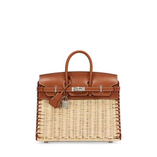A LIMITED EDITION BARÉNIA & OSIER PICNIC BIRKIN 25 WITH PALLADIUM HARDWARE 2 A LIMITED EDITION BARÉNIA & OSIER PICNIC BIRKIN 25 WITH PALLADIUM HARDWARE - Image 2