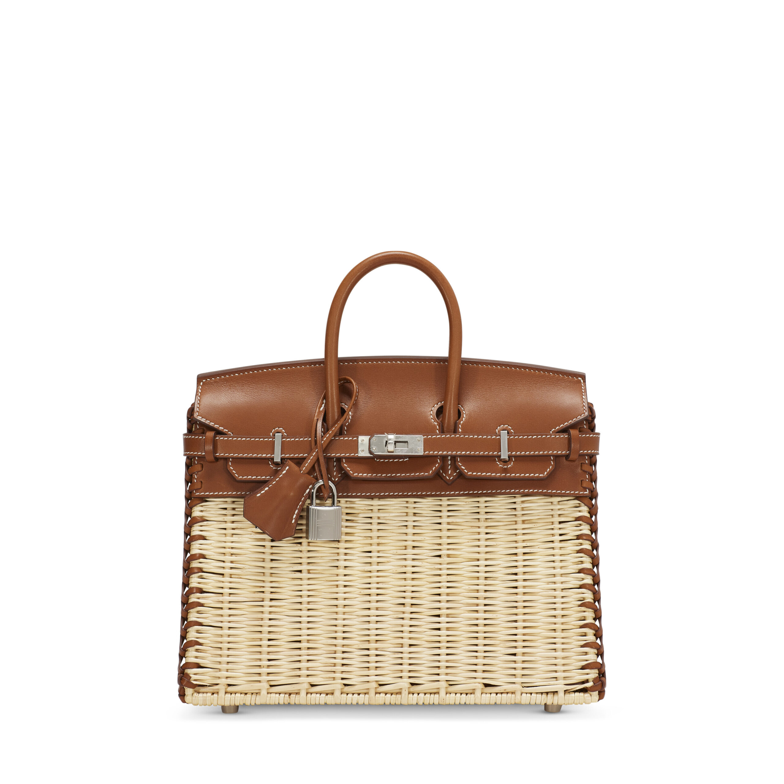 A LIMITED EDITION BARÉNIA & OSIER PICNIC BIRKIN 25 WITH PALLADIUM HARDWARE 3 A LIMITED EDITION BARÉNIA & OSIER PICNIC BIRKIN 25 WITH PALLADIUM HARDWARE - Image 3