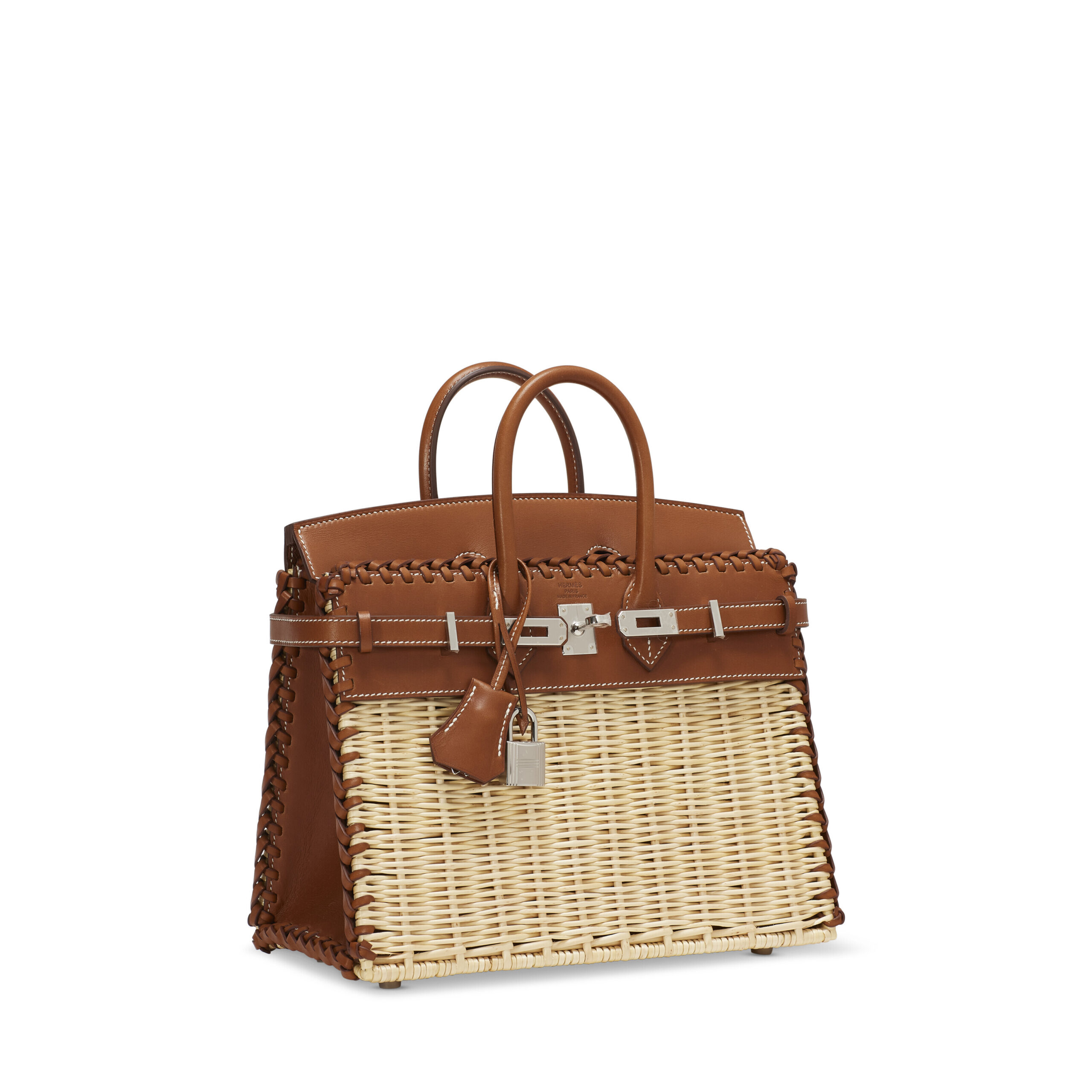 A LIMITED EDITION BARÉNIA & OSIER PICNIC BIRKIN 25 WITH PALLADIUM HARDWARE 4 A LIMITED EDITION BARÉNIA & OSIER PICNIC BIRKIN 25 WITH PALLADIUM HARDWARE - Image 4