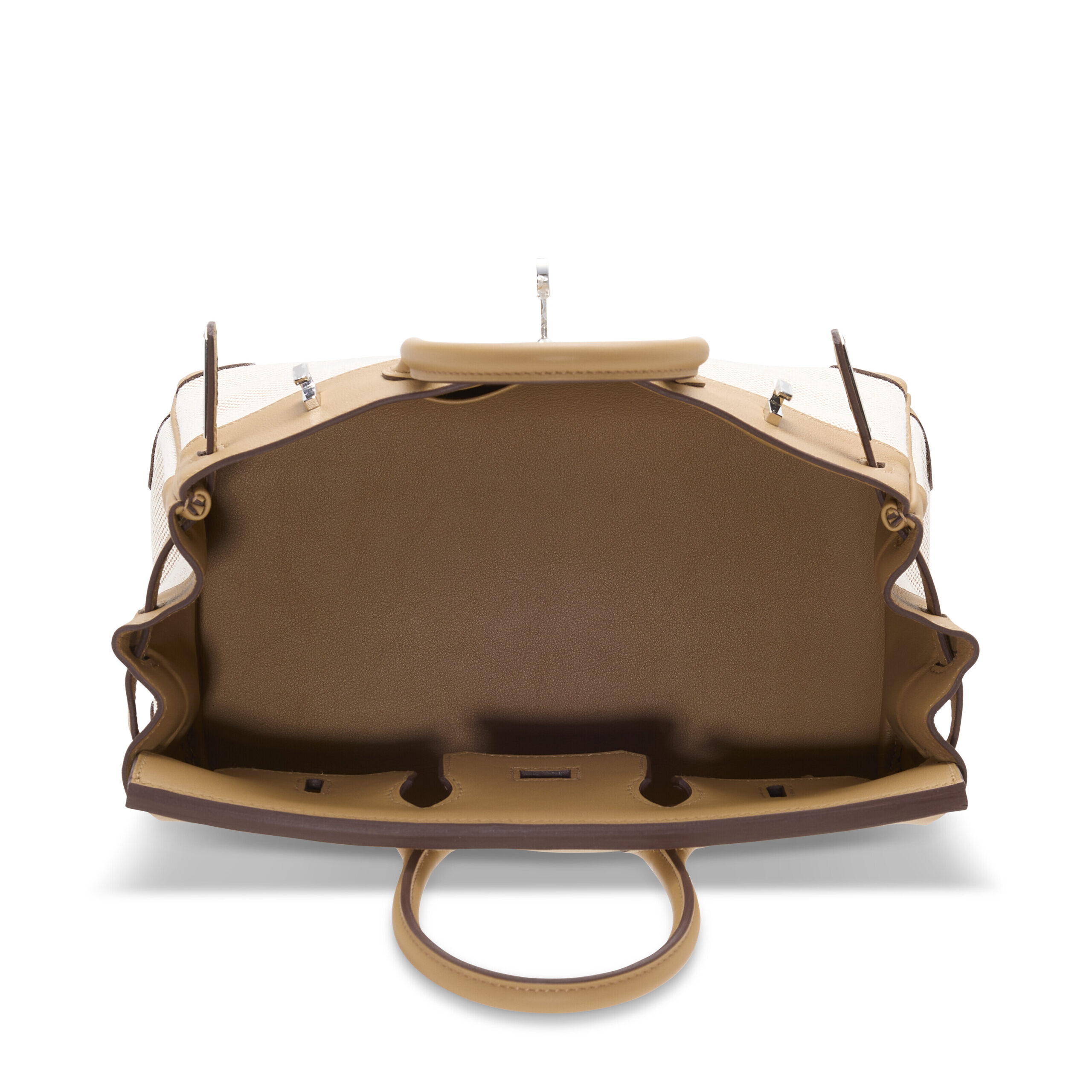 A LIMITED EDITION BISCUIT SWIFT LEATHER & H CANVAS BIRKIN 25 WITH PALLADIUM HARDWARE 6 A LIMITED EDITION BISCUIT SWIFT LEATHER & H CANVAS BIRKIN 25 WITH PALLADIUM HARDWARE - Image 6