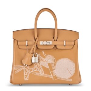 A LIMITED EDITION BISCUIT SWIFT LEATHER IN & OUT BIRKIN 25 WITH PALLADIUM HARDWARE (1)