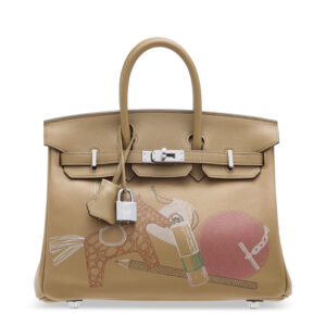 A LIMITED EDITION BISCUIT SWIFT LEATHER IN & OUT BIRKIN 25 WITH PALLADIUM HARDWARE (1)