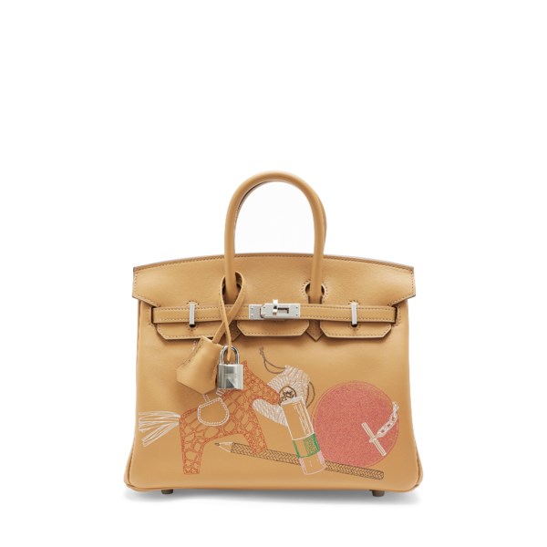 A LIMITED EDITION BISCUIT SWIFT LEATHER IN & OUT BIRKIN 25 WITH PALLADIUM HARDWARE 1 A LIMITED EDITION BISCUIT SWIFT LEATHER IN & OUT BIRKIN 25 WITH PALLADIUM HARDWARE (1)