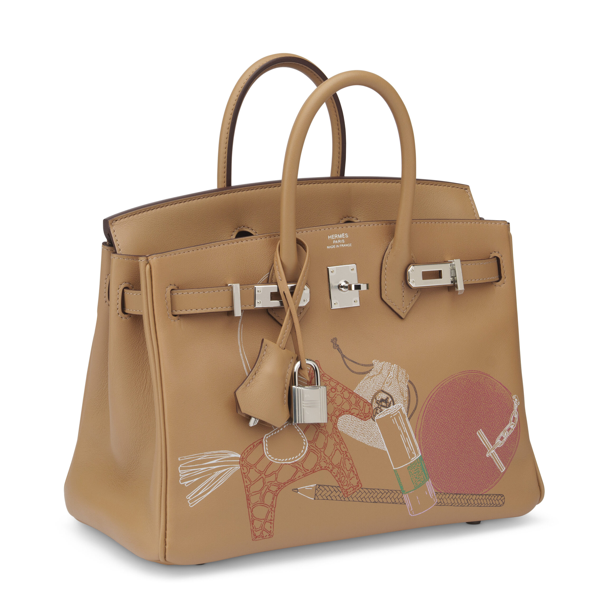 A LIMITED EDITION BISCUIT SWIFT LEATHER IN & OUT BIRKIN 25 WITH PALLADIUM HARDWARE 2 A LIMITED EDITION BISCUIT SWIFT LEATHER IN & OUT BIRKIN 25 WITH PALLADIUM HARDWARE - Image 2