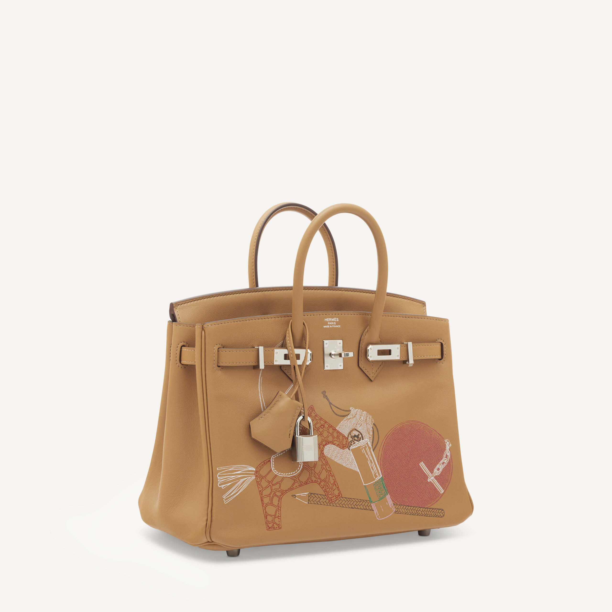 A LIMITED EDITION BISCUIT SWIFT LEATHER IN & OUT BIRKIN 25 WITH PALLADIUM HARDWARE 3 A LIMITED EDITION BISCUIT SWIFT LEATHER IN & OUT BIRKIN 25 WITH PALLADIUM HARDWARE - Image 3