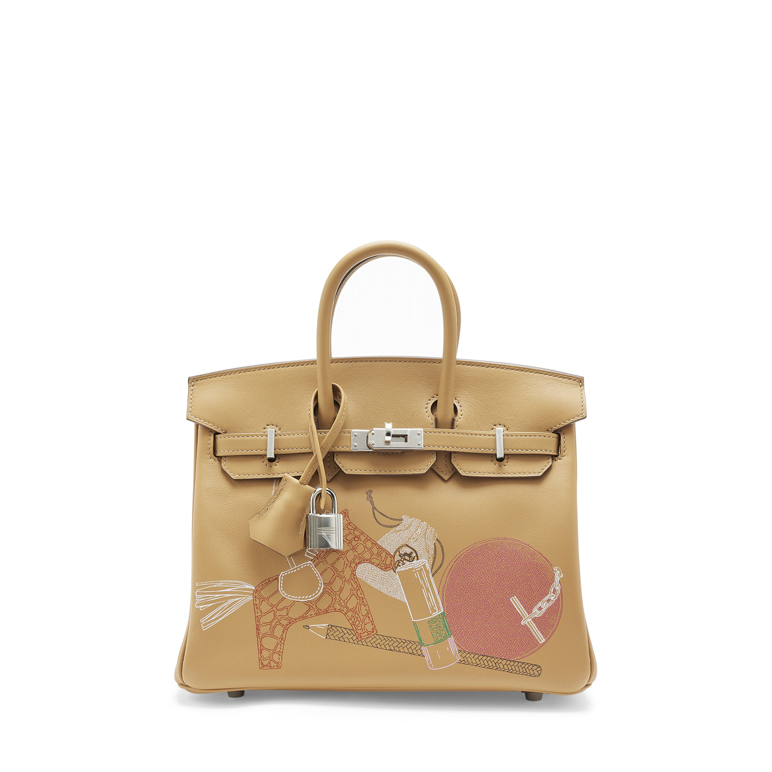 A LIMITED EDITION BISCUIT SWIFT LEATHER IN & OUT BIRKIN 25 WITH PALLADIUM HARDWARE 3 A LIMITED EDITION BISCUIT SWIFT LEATHER IN & OUT BIRKIN 25 WITH PALLADIUM HARDWARE - Image 3