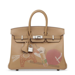 A LIMITED EDITION BISCUIT SWIFT LEATHER IN & OUT BIRKIN 25 WITH PALLADIUM HARDWARE (5)