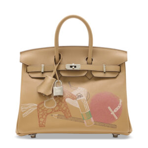 A LIMITED EDITION BISCUIT SWIFT LEATHER IN & OUT BIRKIN 25 WITH PALLADIUM HARDWARE (5)