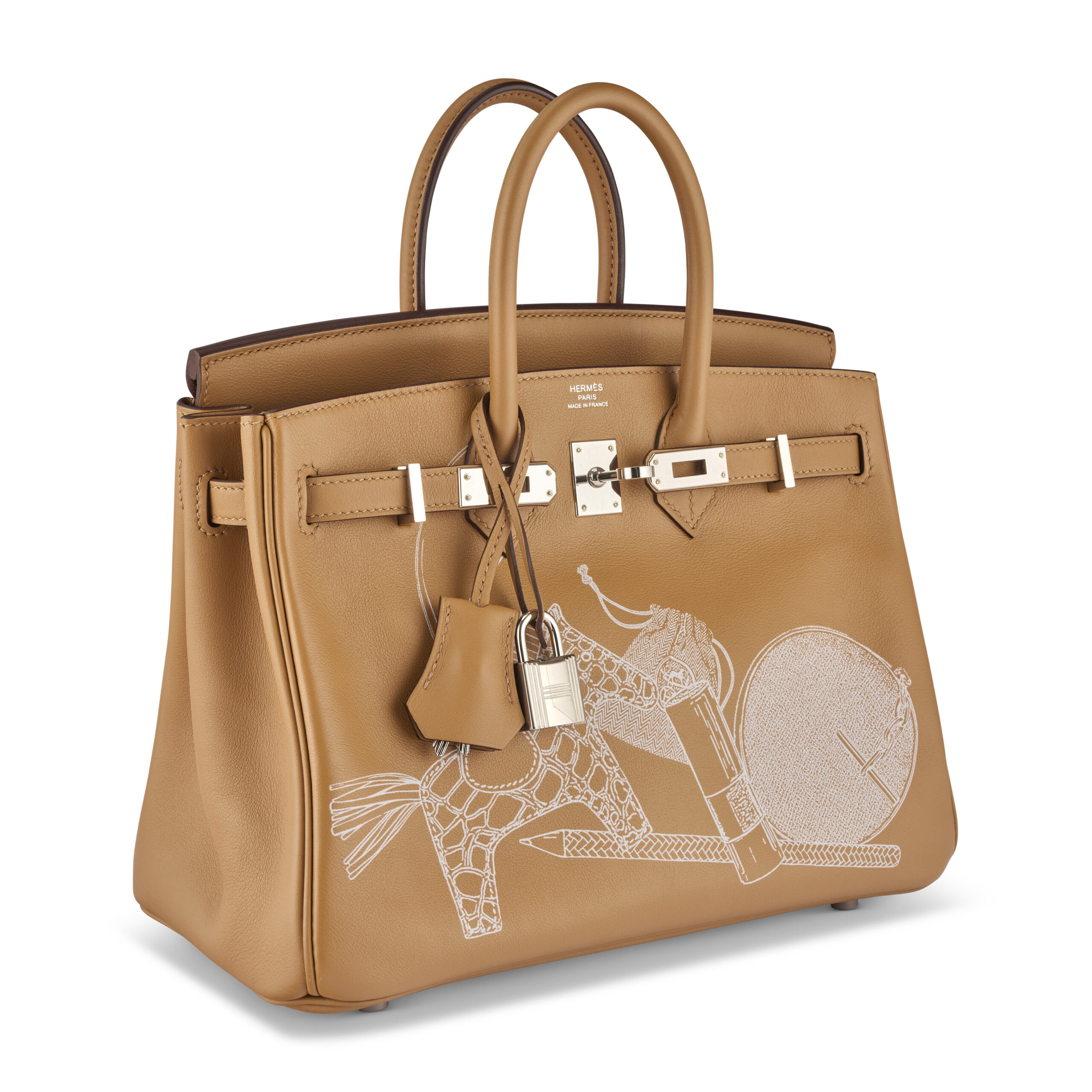 A LIMITED EDITION BISCUIT SWIFT LEATHER IN & OUT BIRKIN 25 WITH PALLADIUM HARDWARE 7 A LIMITED EDITION BISCUIT SWIFT LEATHER IN & OUT BIRKIN 25 WITH PALLADIUM HARDWARE - Image 7