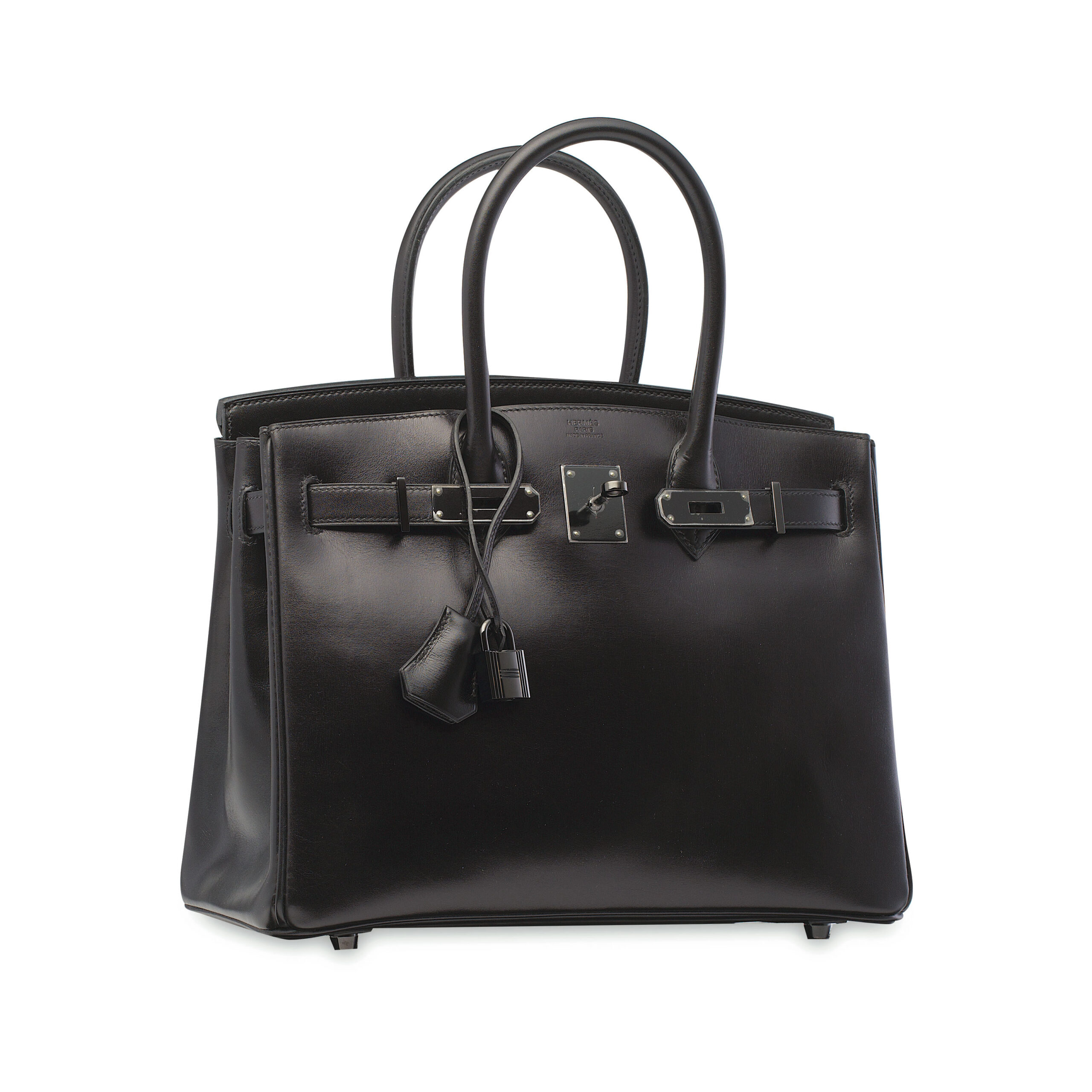 A LIMITED EDITION BLACK CALF BOX LEATHER SO BLACK BIRKIN 30 WITH BLACK HARDWARE 5 A LIMITED EDITION BLACK CALF BOX LEATHER SO BLACK BIRKIN 30 WITH BLACK HARDWARE - Image 5