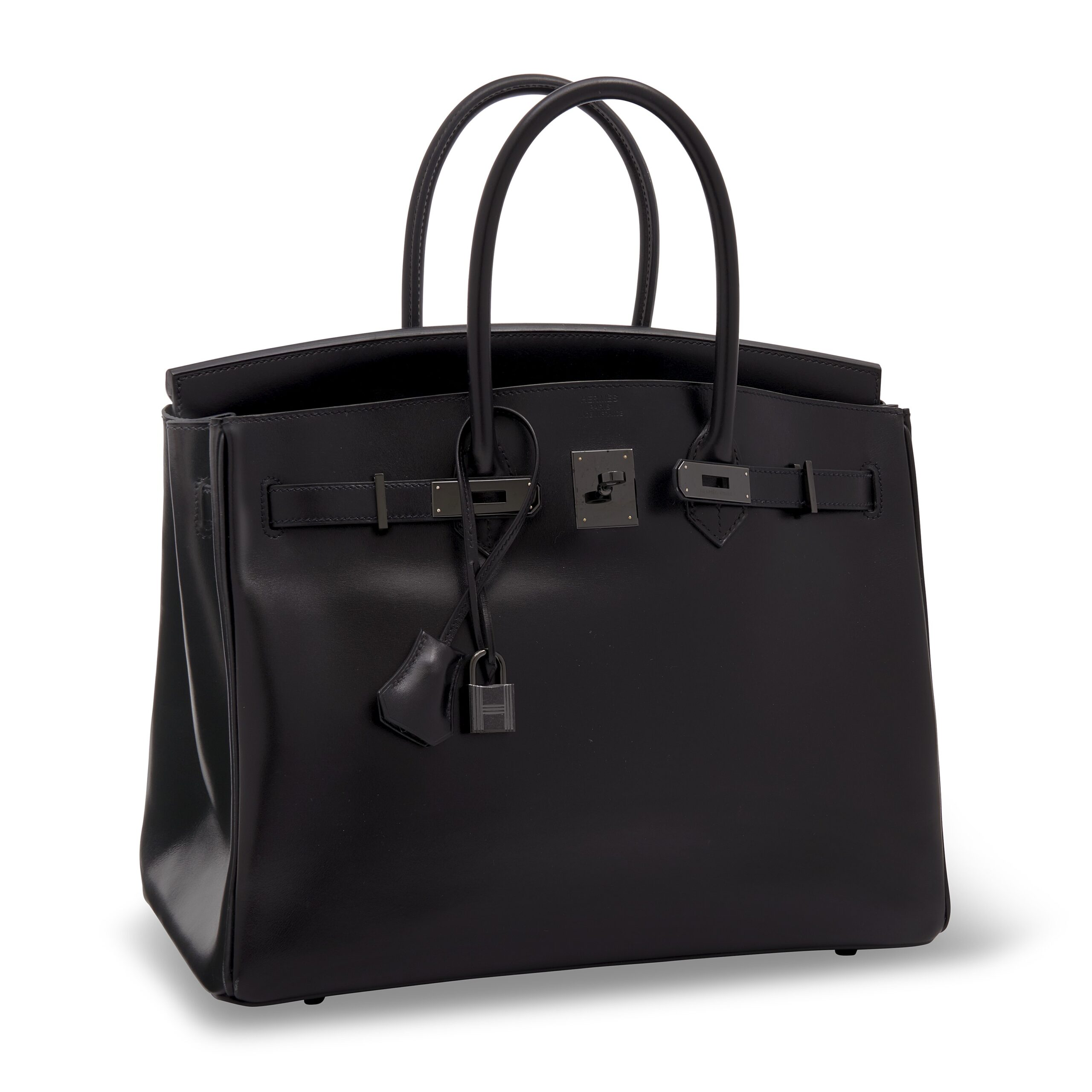 A LIMITED EDITION BLACK CALF BOX LEATHER SO BLACK BIRKIN 35 WITH BLACK PVD HARDWARE 2 A LIMITED EDITION BLACK CALF BOX LEATHER SO BLACK BIRKIN 35 WITH BLACK PVD HARDWARE - Image 2