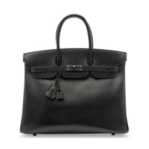 A LIMITED EDITION BLACK CALF BOX LEATHER SO BLACK BIRKIN 35 WITH BLACK PVD HARDWARE (2)