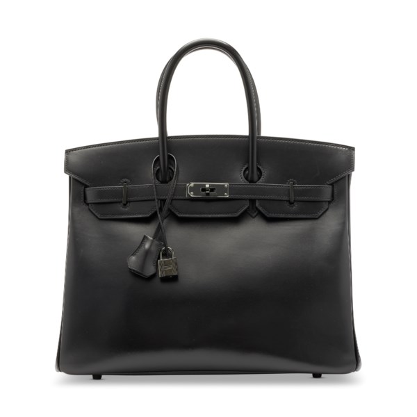 A LIMITED EDITION BLACK CALF BOX LEATHER SO BLACK BIRKIN 35 WITH BLACK PVD HARDWARE 1 A LIMITED EDITION BLACK CALF BOX LEATHER SO BLACK BIRKIN 35 WITH BLACK PVD HARDWARE (2)