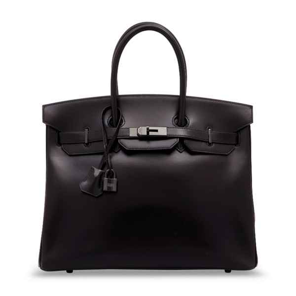 A LIMITED EDITION BLACK CALF BOX LEATHER SO BLACK BIRKIN 35 WITH BLACK PVD HARDWARE 4 A LIMITED EDITION BLACK CALF BOX LEATHER SO BLACK BIRKIN 35 WITH BLACK PVD HARDWARE - Image 4
