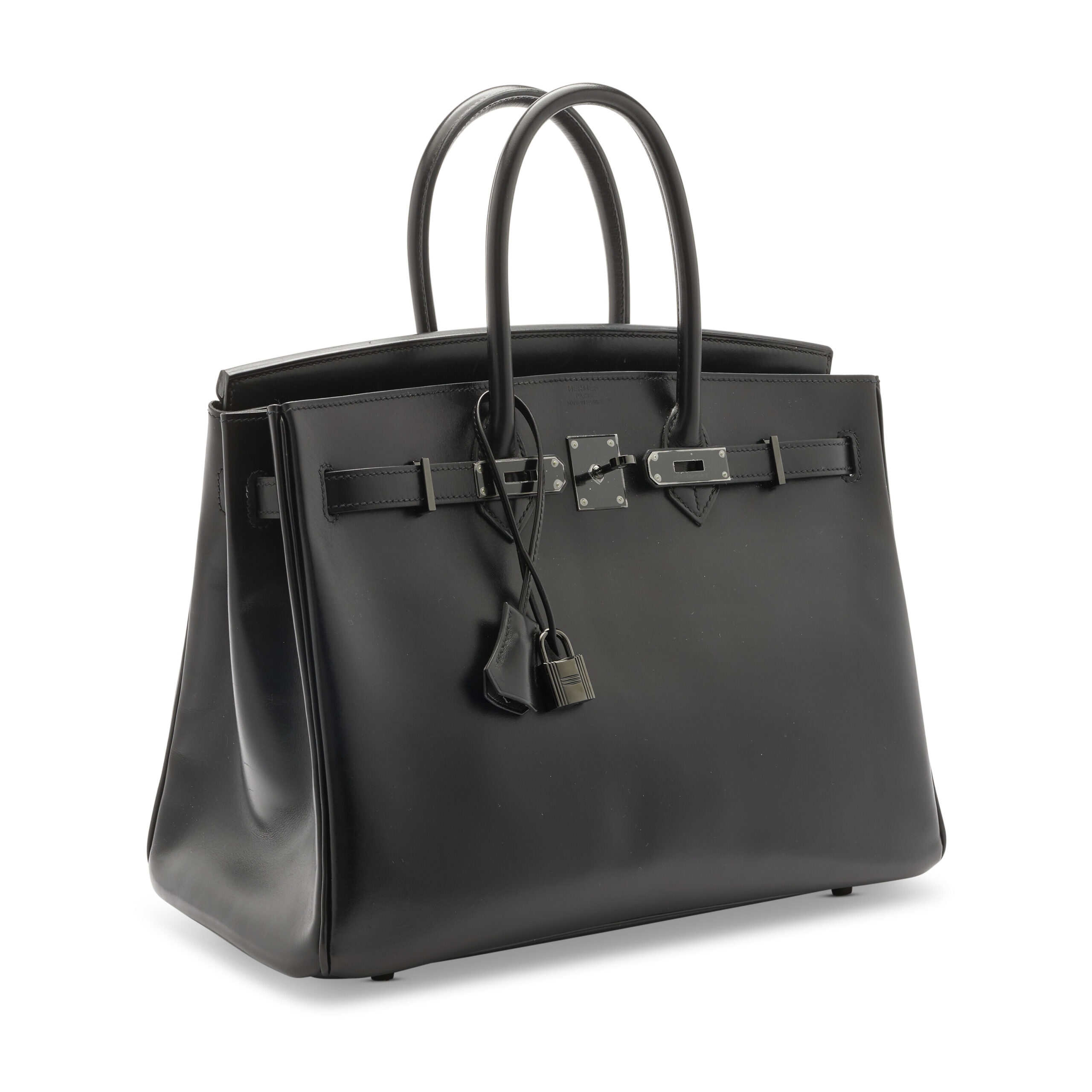 A LIMITED EDITION BLACK CALF BOX LEATHER SO BLACK BIRKIN 35 WITH BLACK PVD HARDWARE 4 A LIMITED EDITION BLACK CALF BOX LEATHER SO BLACK BIRKIN 35 WITH BLACK PVD HARDWARE - Image 4