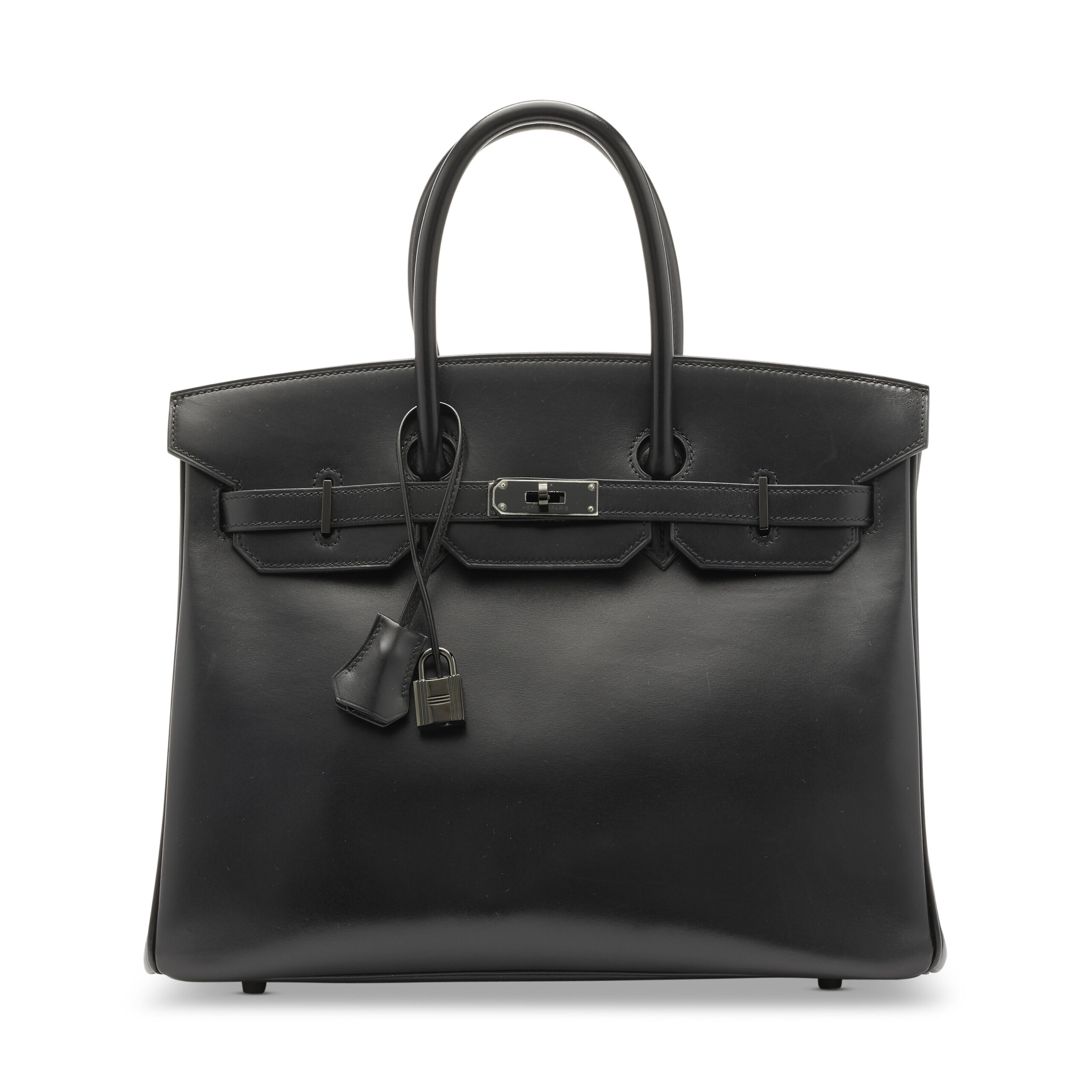 A LIMITED EDITION BLACK CALF BOX LEATHER SO BLACK BIRKIN 35 WITH BLACK PVD HARDWARE 6 A LIMITED EDITION BLACK CALF BOX LEATHER SO BLACK BIRKIN 35 WITH BLACK PVD HARDWARE - Image 6