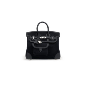 A LIMITED EDITION BLACK CANVAS & SWIFT LEATHER CARGO BIRKIN 25 WITH PALLADIUM HARDWARE