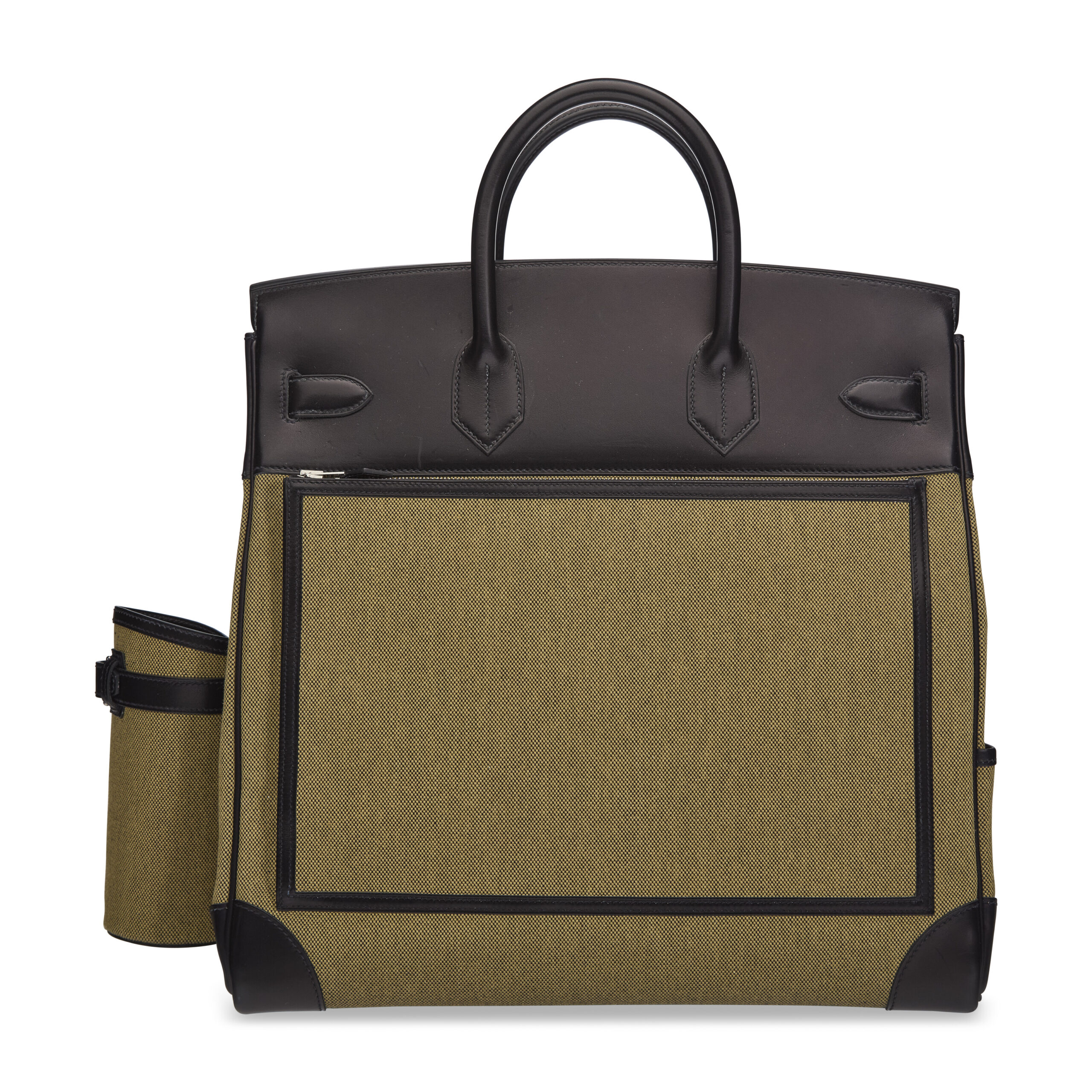 A LIMITED EDITION BLACK EVERCALF LEATHER & VERT OLIVE TOILE H CARGO HAC BIRKIN 40 WITH PALLADIUM HARDWARE 6 A LIMITED EDITION BLACK EVERCALF LEATHER & VERT OLIVE TOILE H CARGO HAC BIRKIN 40 WITH PALLADIUM HARDWARE - Image 6