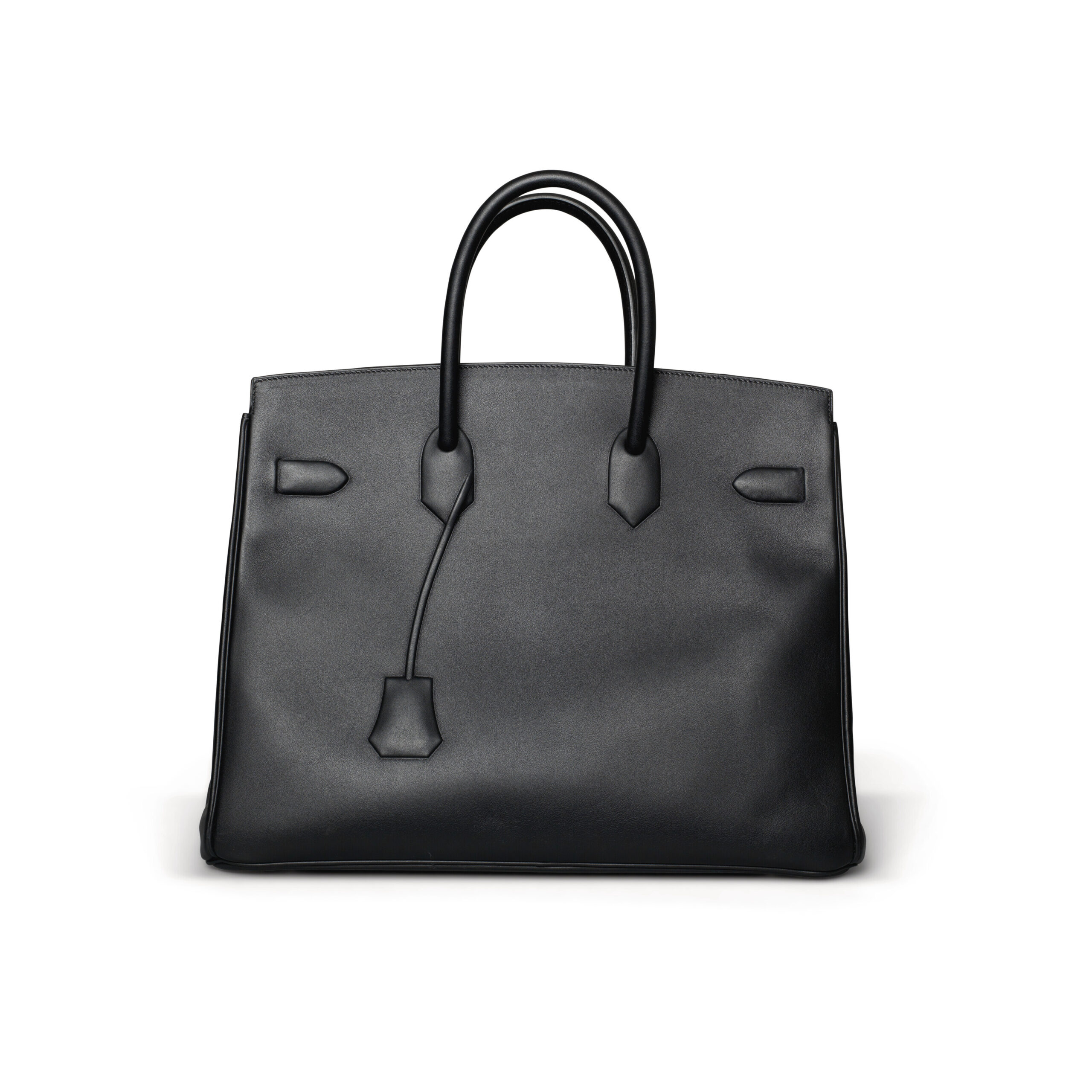 A LIMITED EDITION BLACK SWIFT LEATHER SHADOW BIRKIN 35 WITH PALLADIUM HARDWARE 4 A LIMITED EDITION BLACK SWIFT LEATHER SHADOW BIRKIN 35 WITH PALLADIUM HARDWARE - Image 4