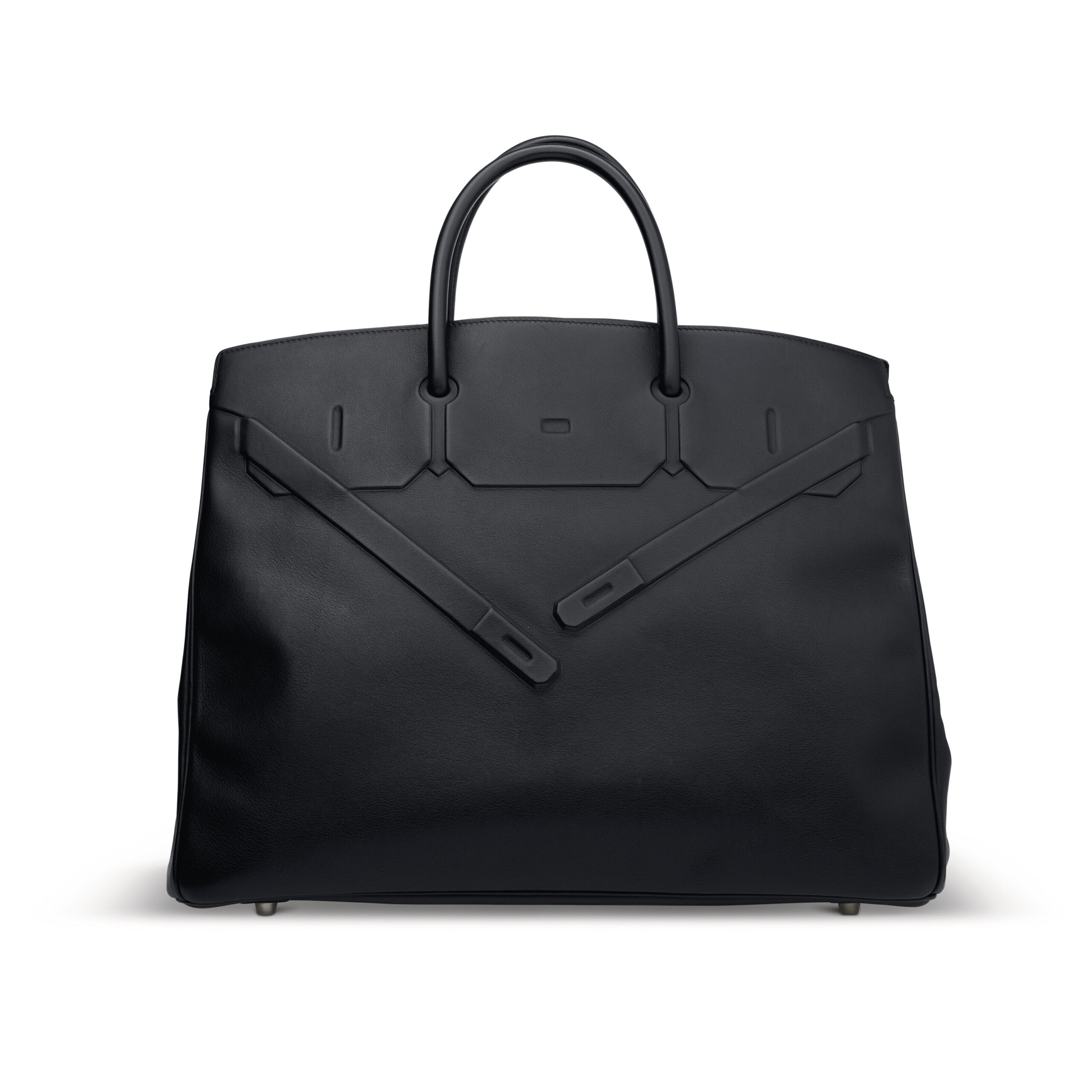 A LIMITED EDITION BLACK SWIFT LEATHER SHADOW BIRKIN 40 WITH PALLADIUM HARDWARE 4 A LIMITED EDITION BLACK SWIFT LEATHER SHADOW BIRKIN 40 WITH PALLADIUM HARDWARE - Image 4