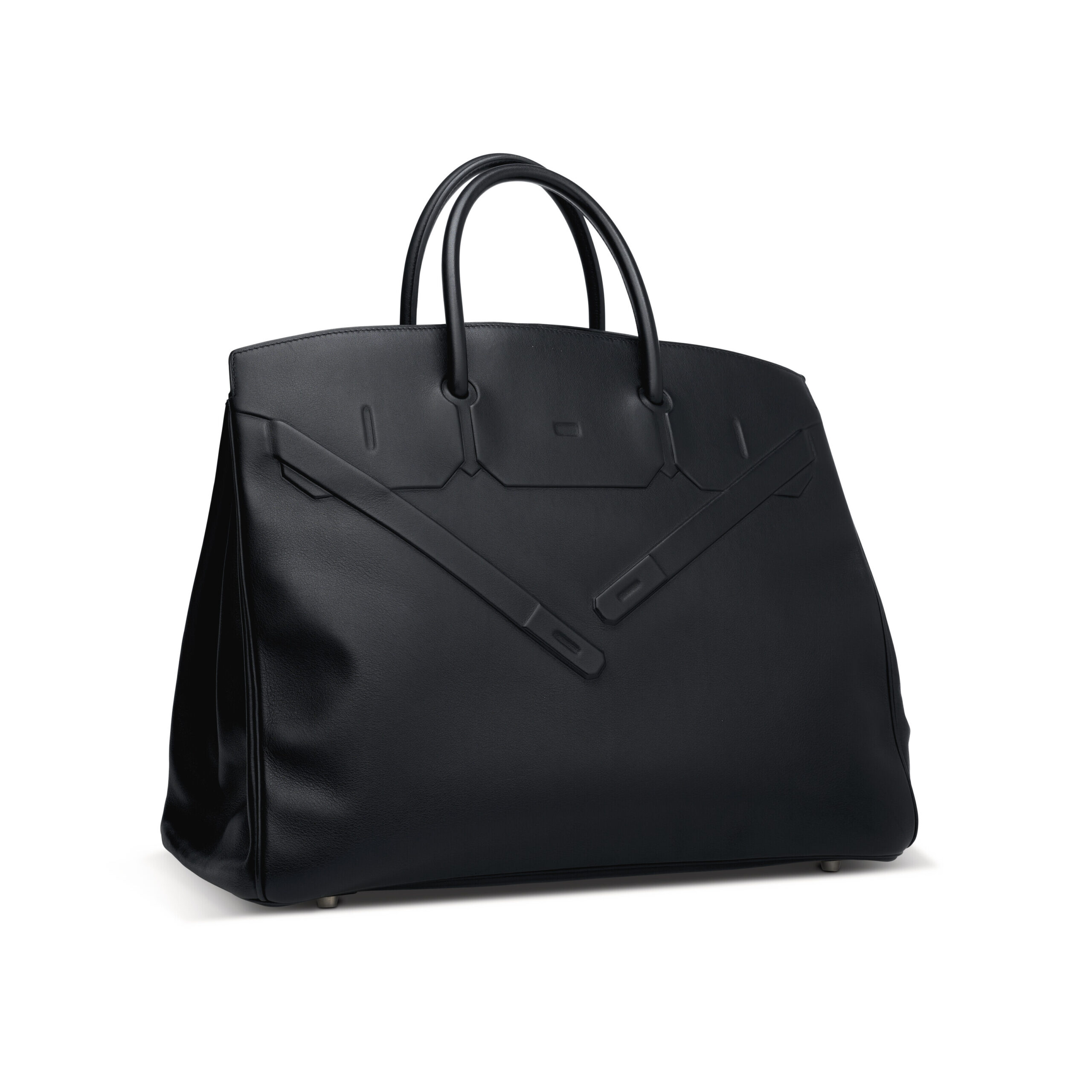 A LIMITED EDITION BLACK SWIFT LEATHER SHADOW BIRKIN 40 WITH PALLADIUM HARDWARE 5 A LIMITED EDITION BLACK SWIFT LEATHER SHADOW BIRKIN 40 WITH PALLADIUM HARDWARE - Image 5