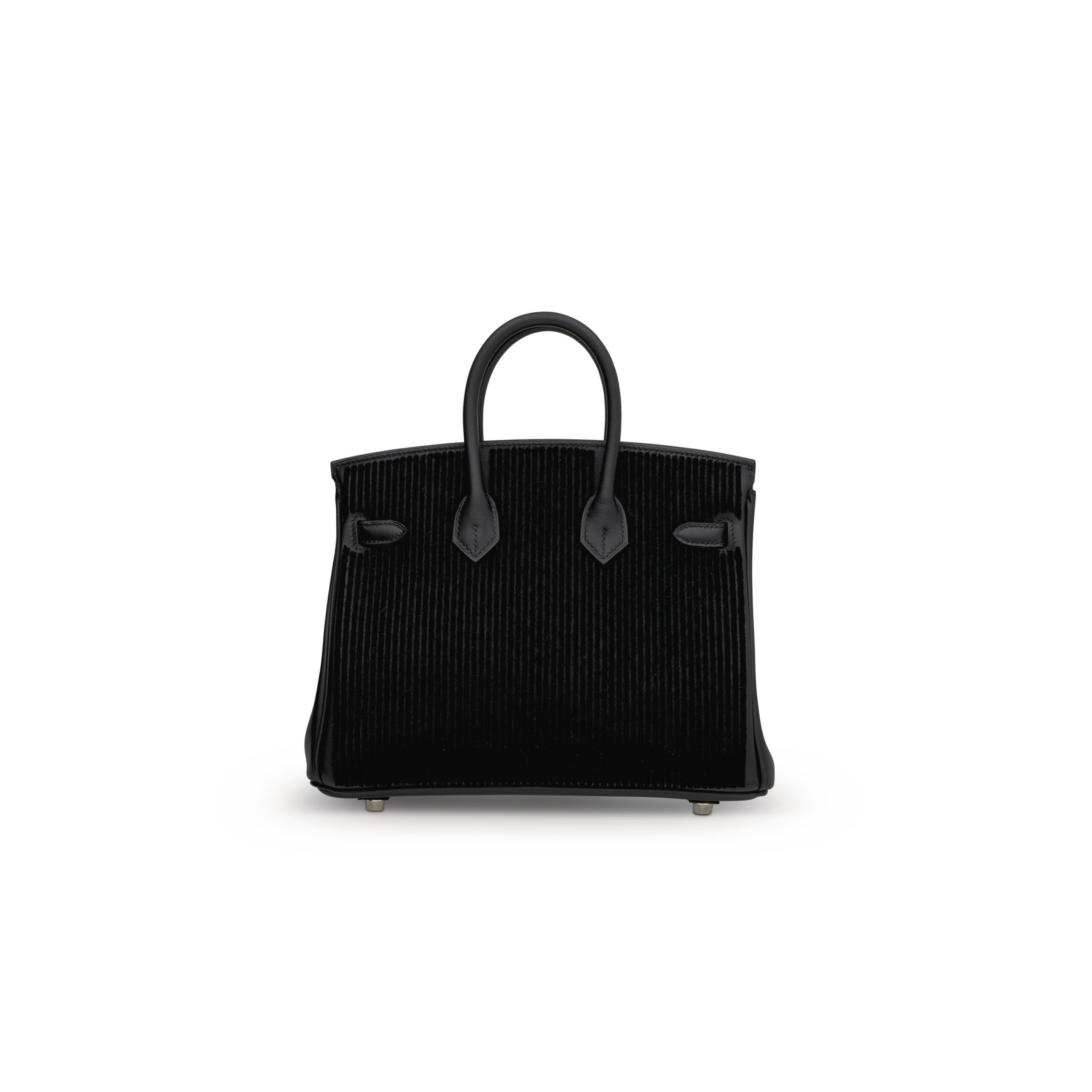 A LIMITED EDITION BLACK SWIFT LEATHER & TUFFETAGE CÔTE À CÔTE BIRKIN 25 WITH PALLADIUM HARDWARE 6 A LIMITED EDITION BLACK SWIFT LEATHER & TUFFETAGE CÔTE À CÔTE BIRKIN 25 WITH PALLADIUM HARDWARE - Image 6